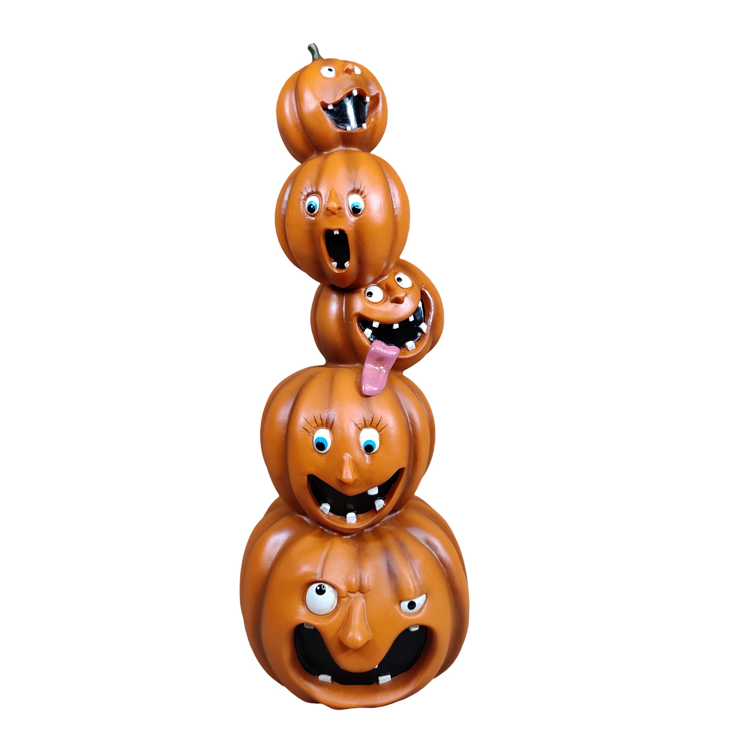 Halloween Deko Kürbis Figuren & Kürbisstapel, Herbstdeko innen & außen, Deko Kürbis für Eingang Garten Fensterbank