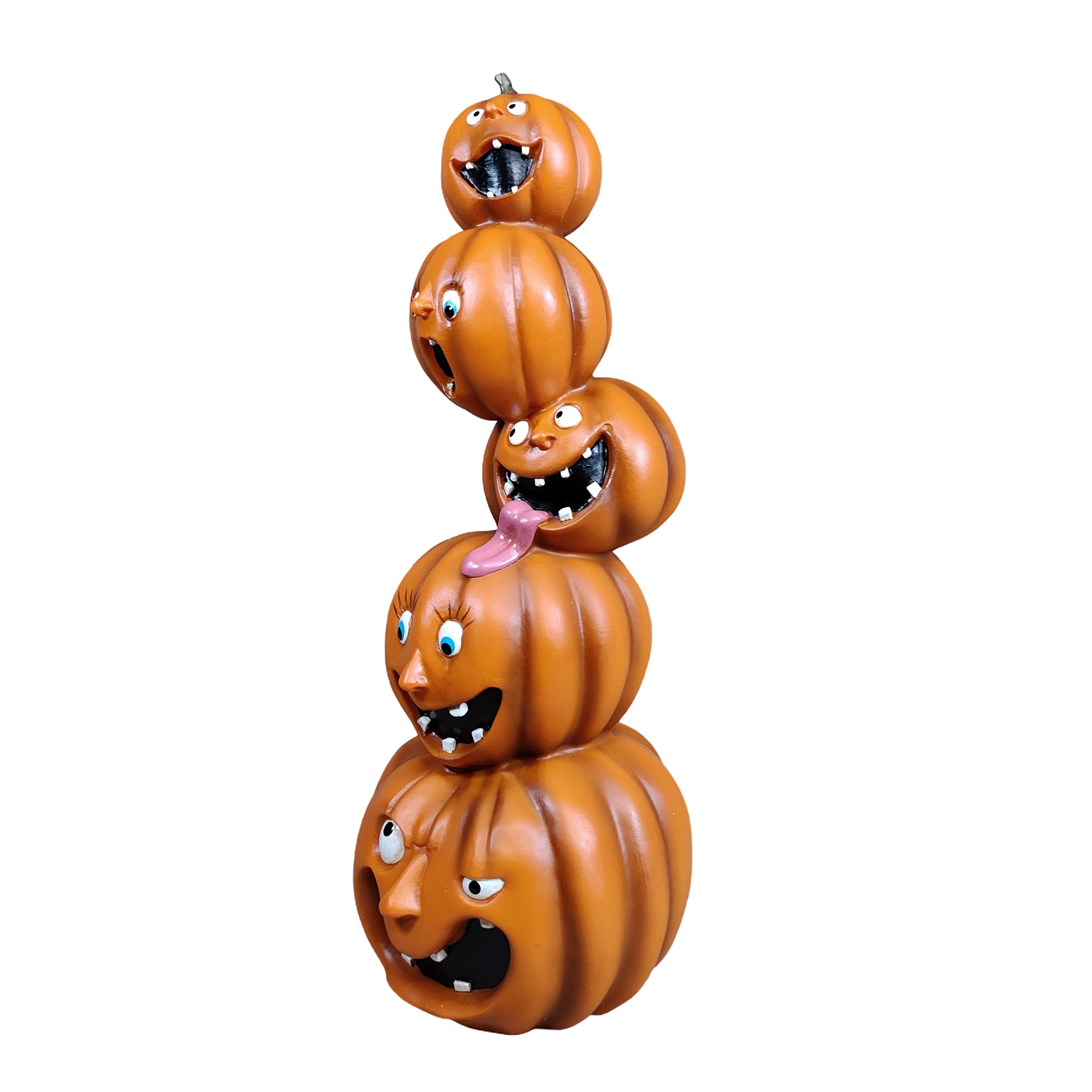 Halloween Deko Kürbis Figuren & Kürbisstapel, Herbstdeko innen & außen, Deko Kürbis für Eingang Garten Fensterbank