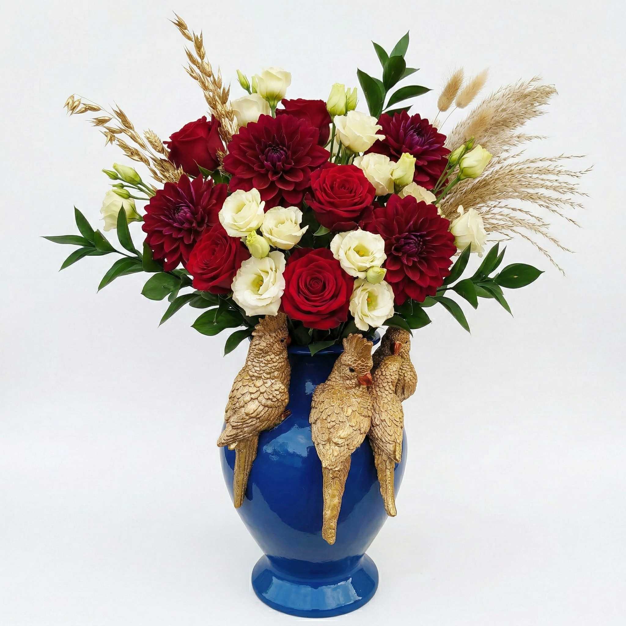 Kunstblumen Vase Deko Vase modern – Designer Vasen mit Tieren Papagei Affe Echse Tischdeko Vase bunt