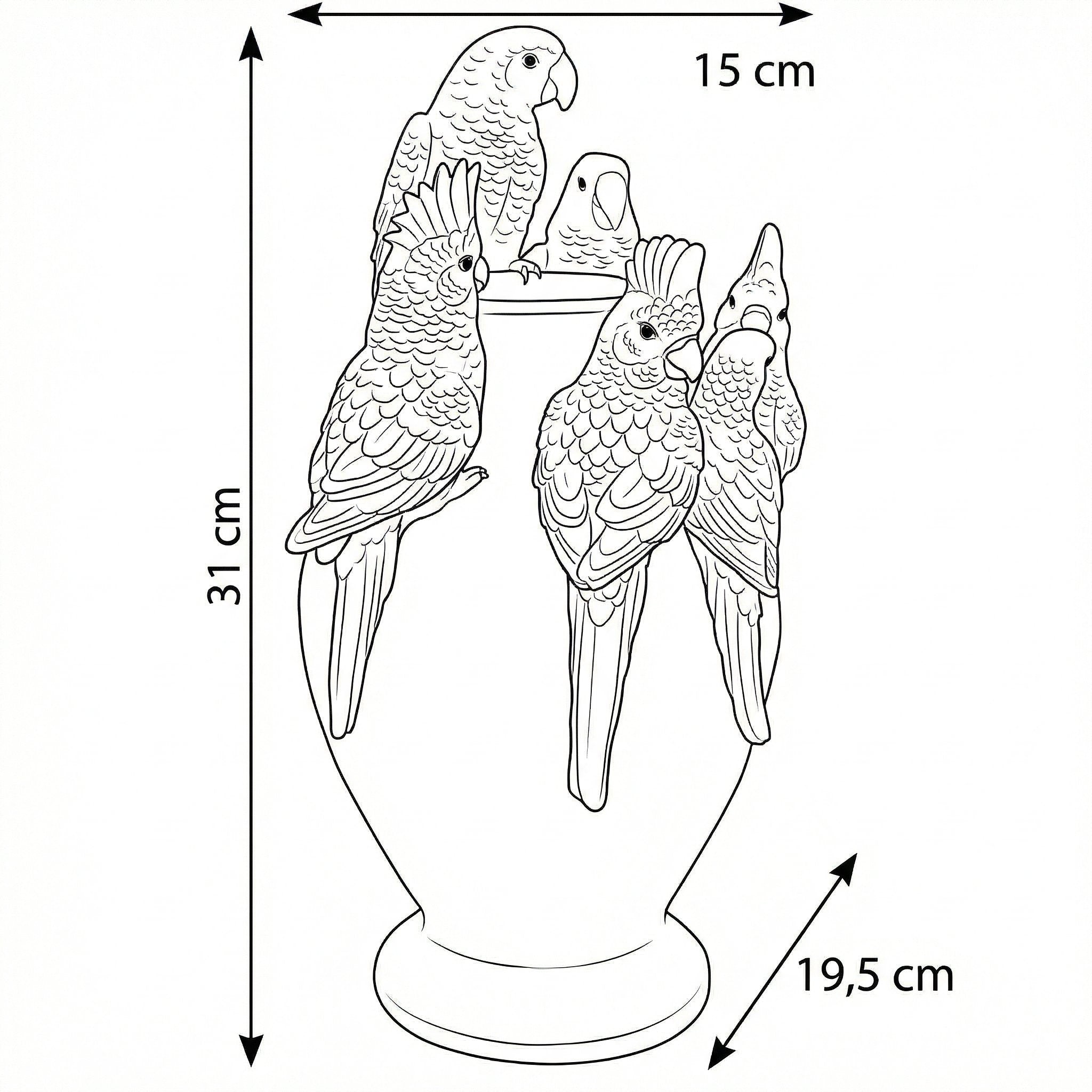 Kunstblumen Vase Deko Vase modern – Designer Vasen mit Tieren Papagei Affe Echse Tischdeko Vase bunt