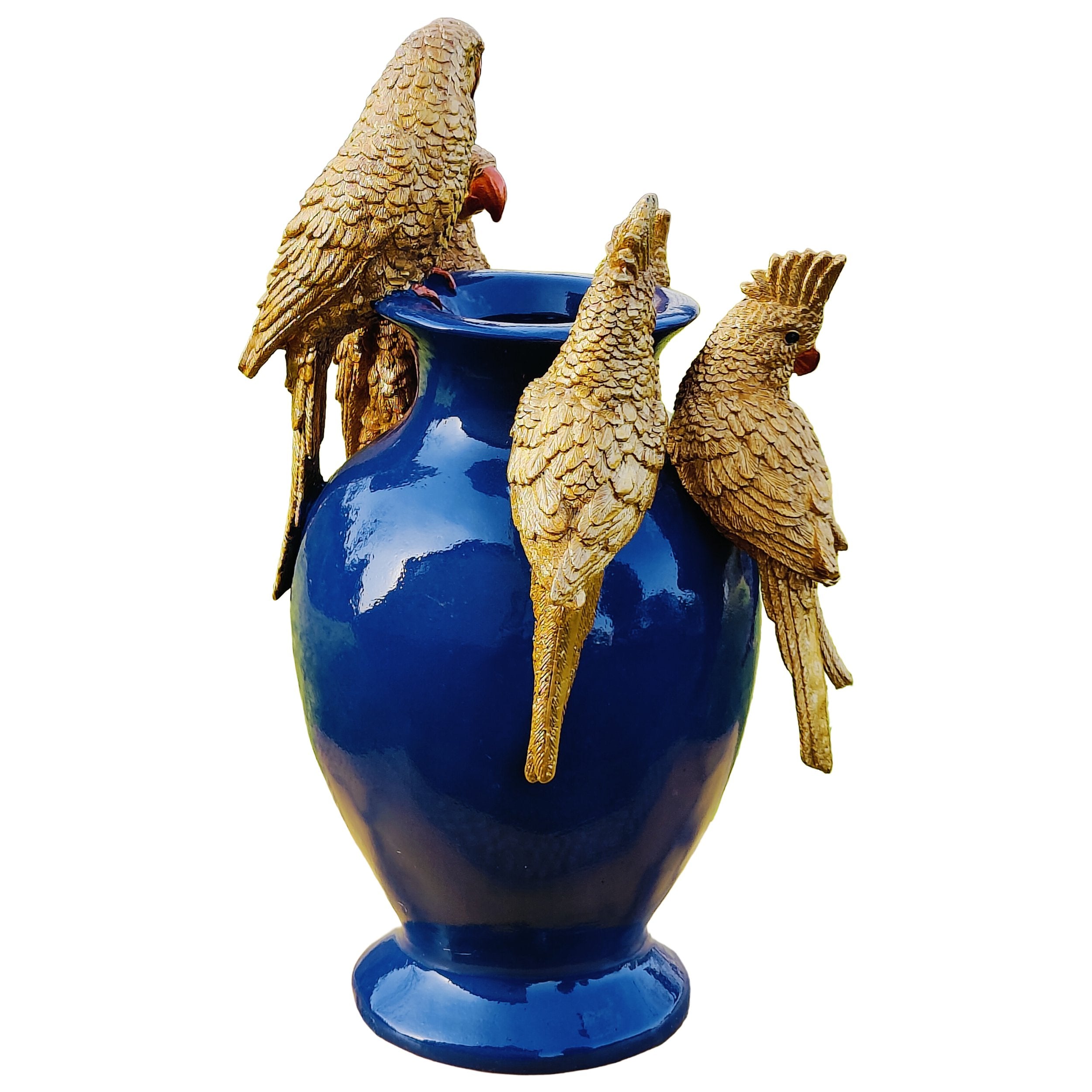 Kunstblumen Vase Deko Vase modern – Designer Vasen mit Tieren Papagei Affe Echse Tischdeko Vase bunt