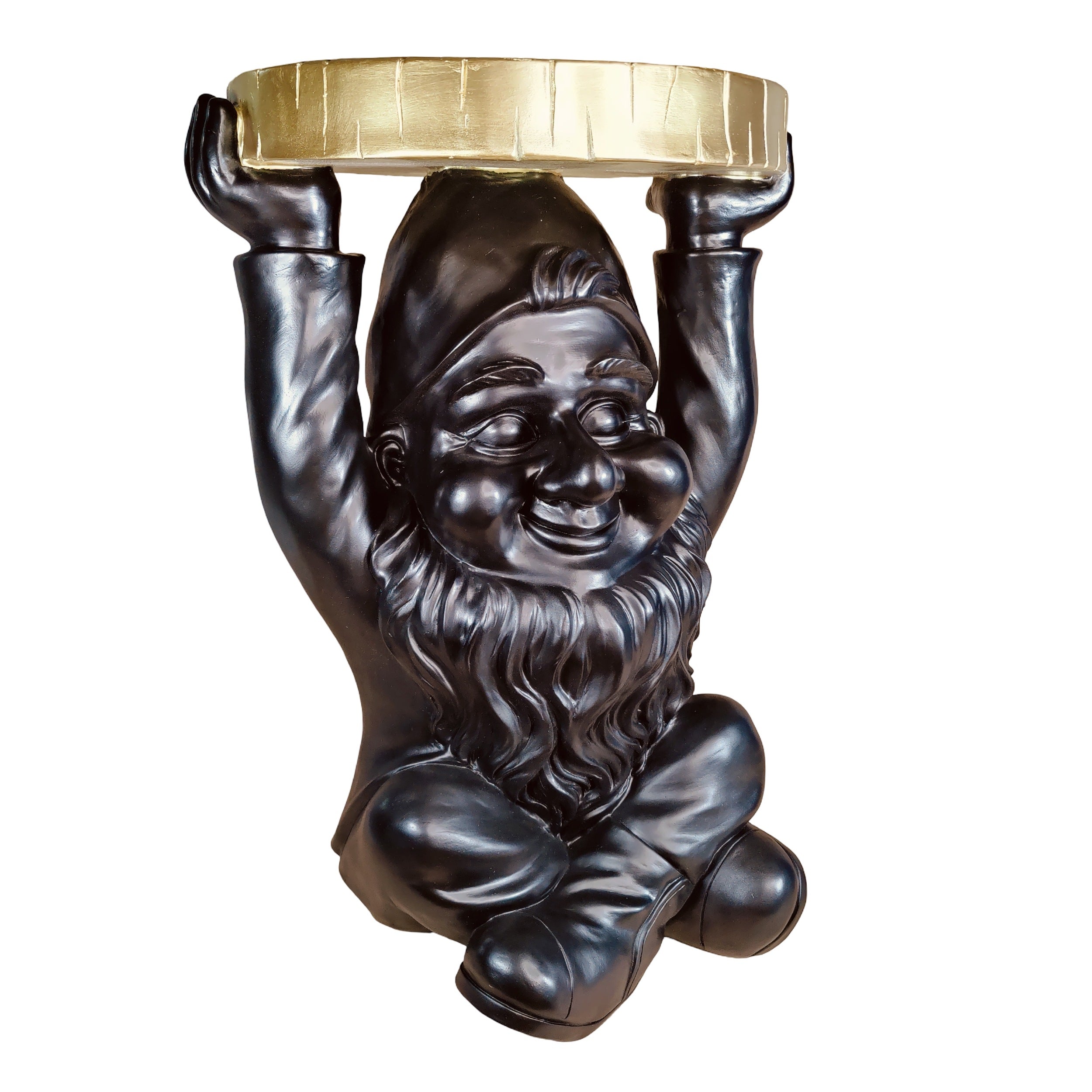 Beistelltisch rund Gartenzwerg – Beistelltisch Design für Garten & Wohnbereich in Schwarz oder Lila