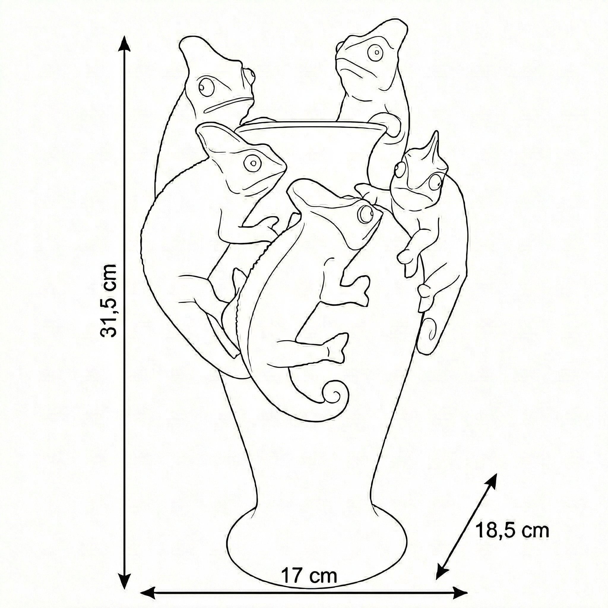 Kunstblumen Vase Deko Vase modern – Designer Vasen mit Tieren Papagei Affe Echse Tischdeko Vase bunt