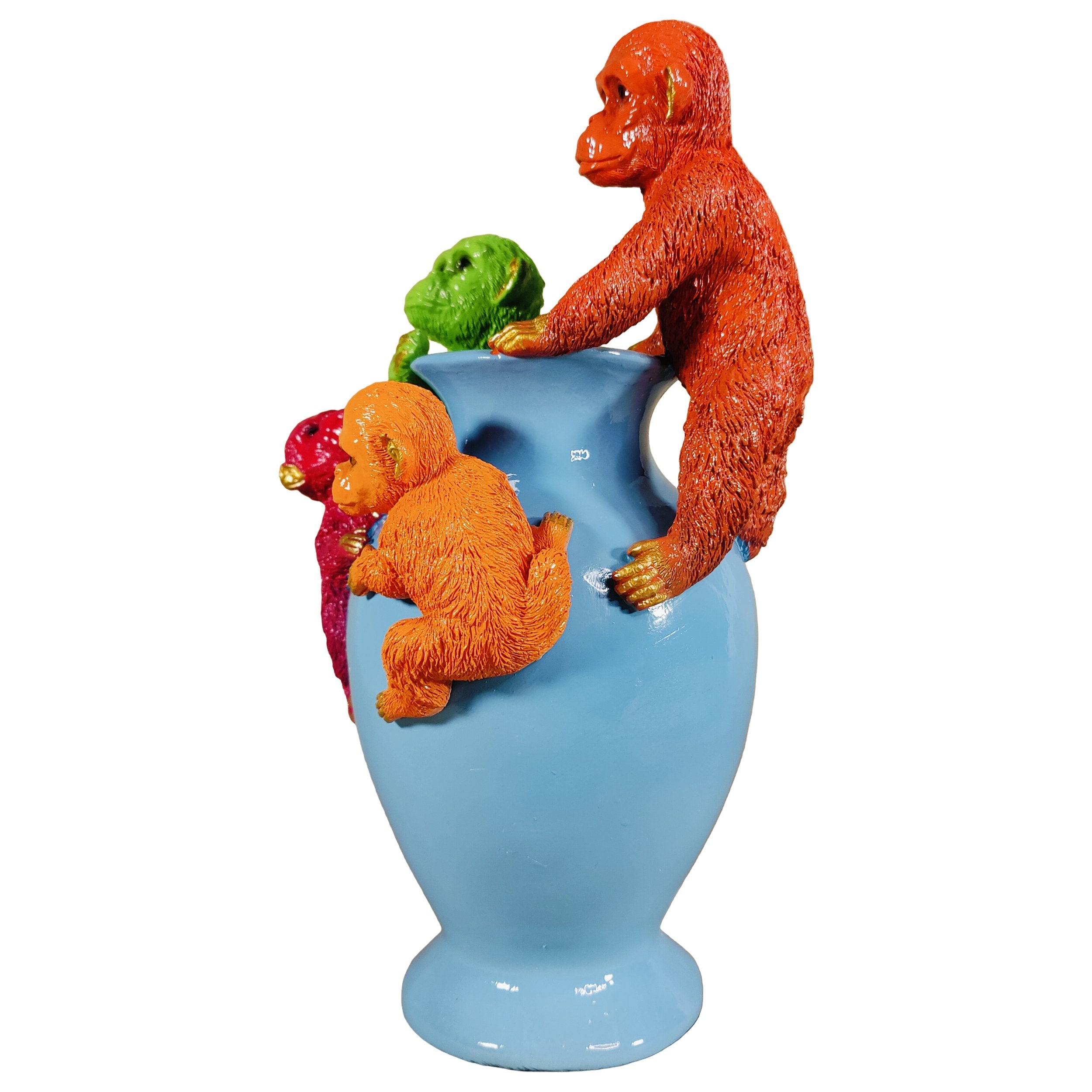 Kunstblumen Vase Deko Vase modern – Designer Vasen mit Tieren Papagei Affe Echse Tischdeko Vase bunt