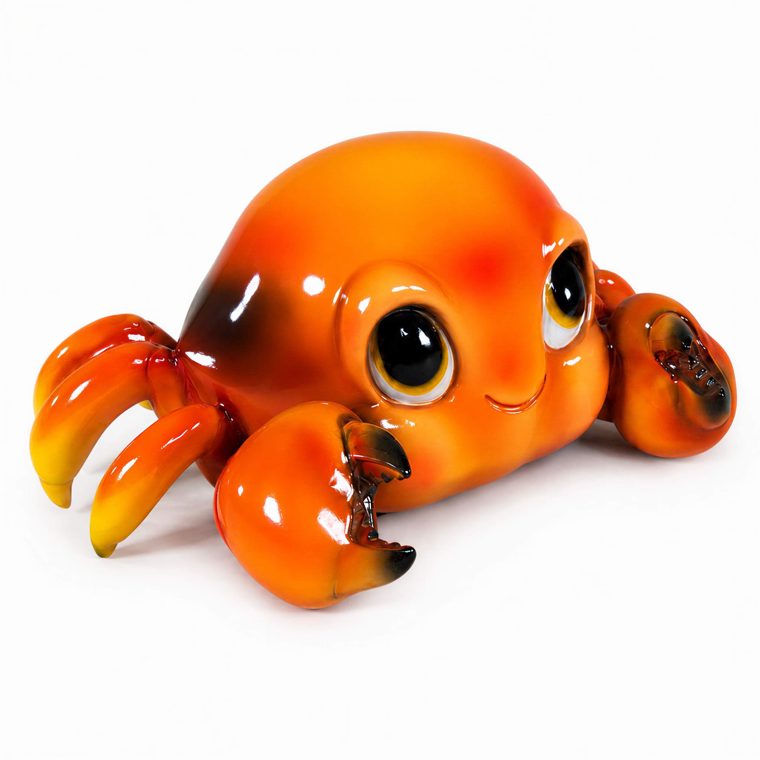 GlossiBande Krabbe Figur glänzend Deko Krabbe groß oder klein in Blau und Orange