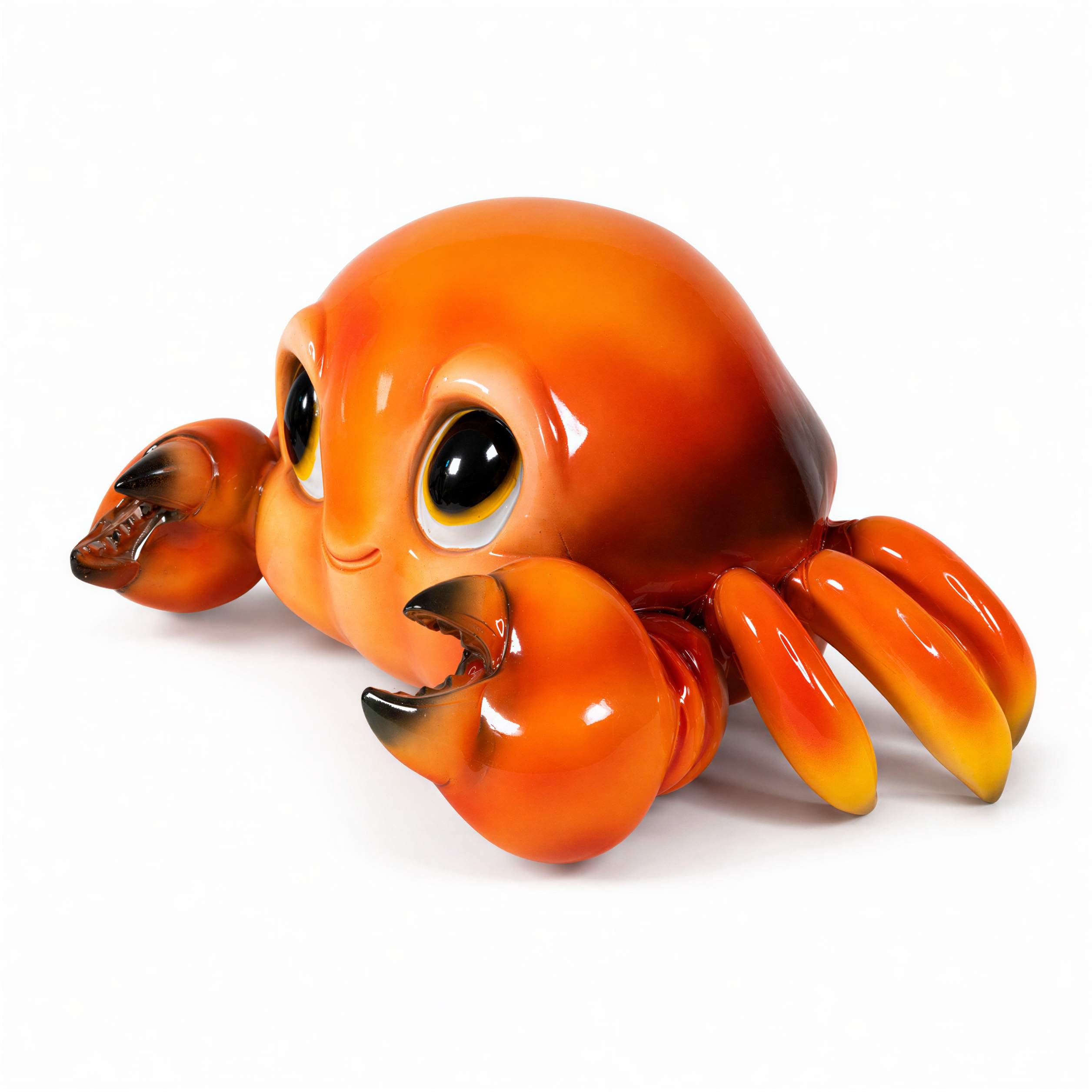 GlossiBande Krabbe Figur glänzend Deko Krabbe groß oder klein in Blau und Orange