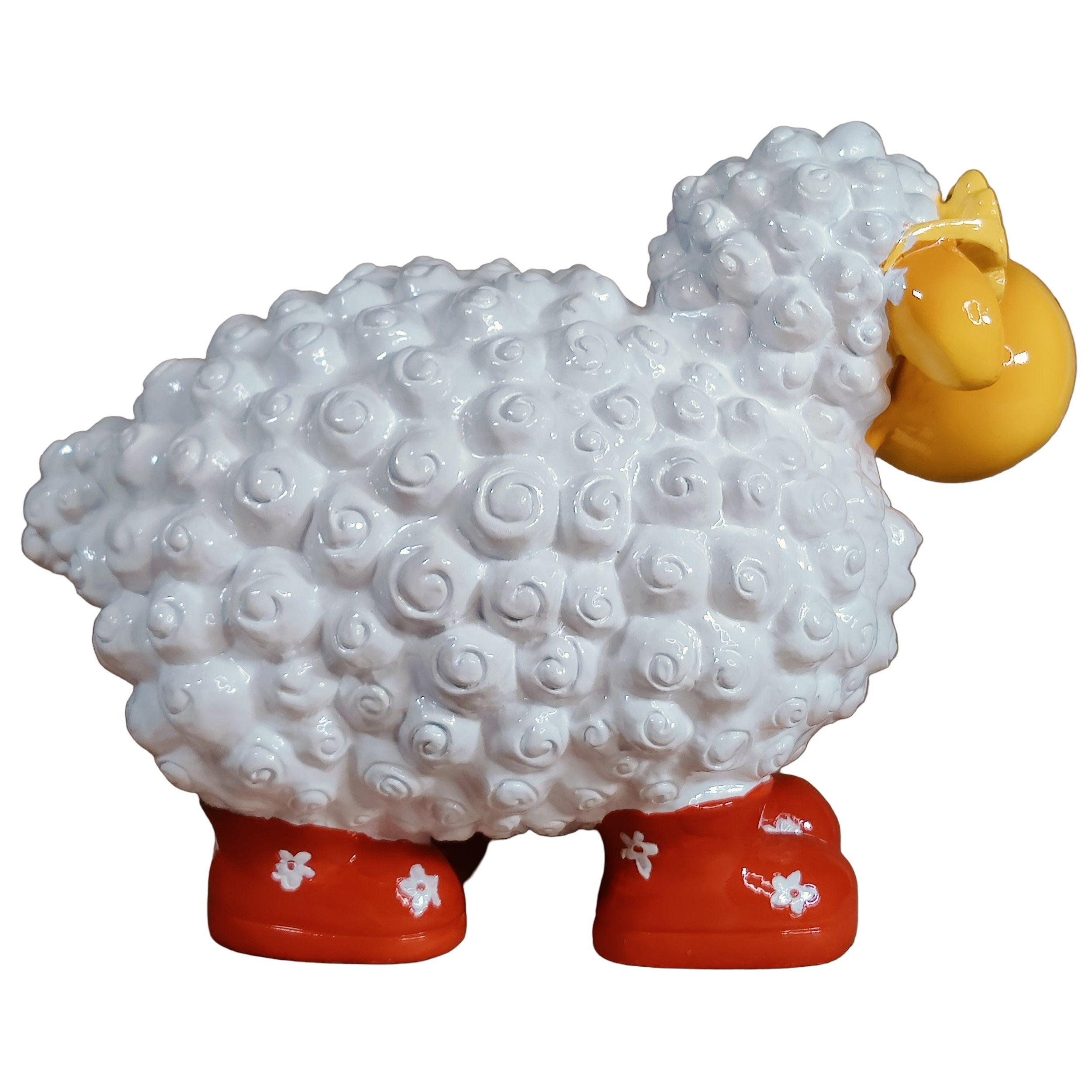 Schaf Figur mit Blumenbrille Deko Schaf Gartenfigur Schaf bunte Gartenschafe für Haus und Garten