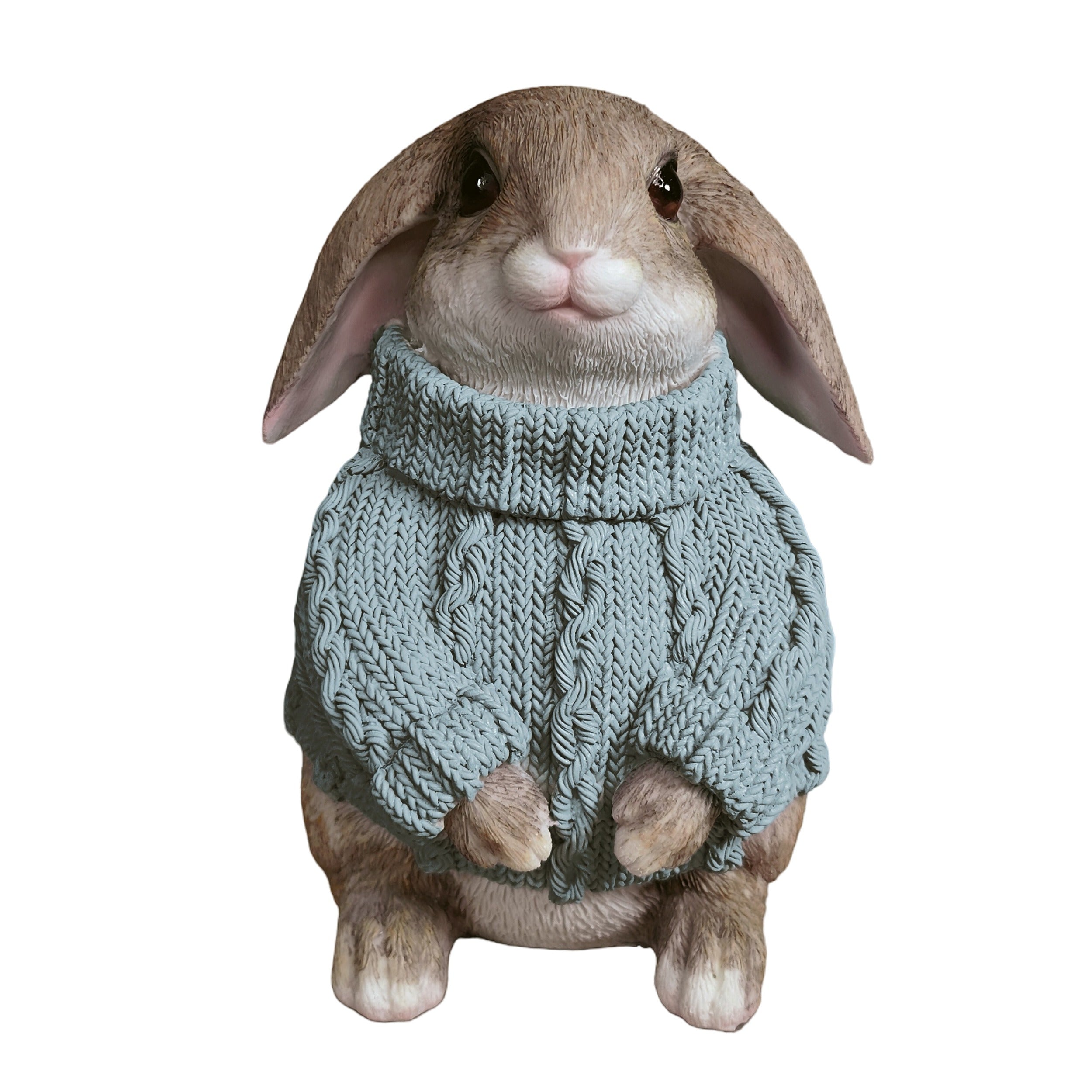 Deko Hase im Pullover als Deko Osterhase - Hasenfigur sitzend für Osterdeko oder Gartenfigur Hase in verschiedenen Farben