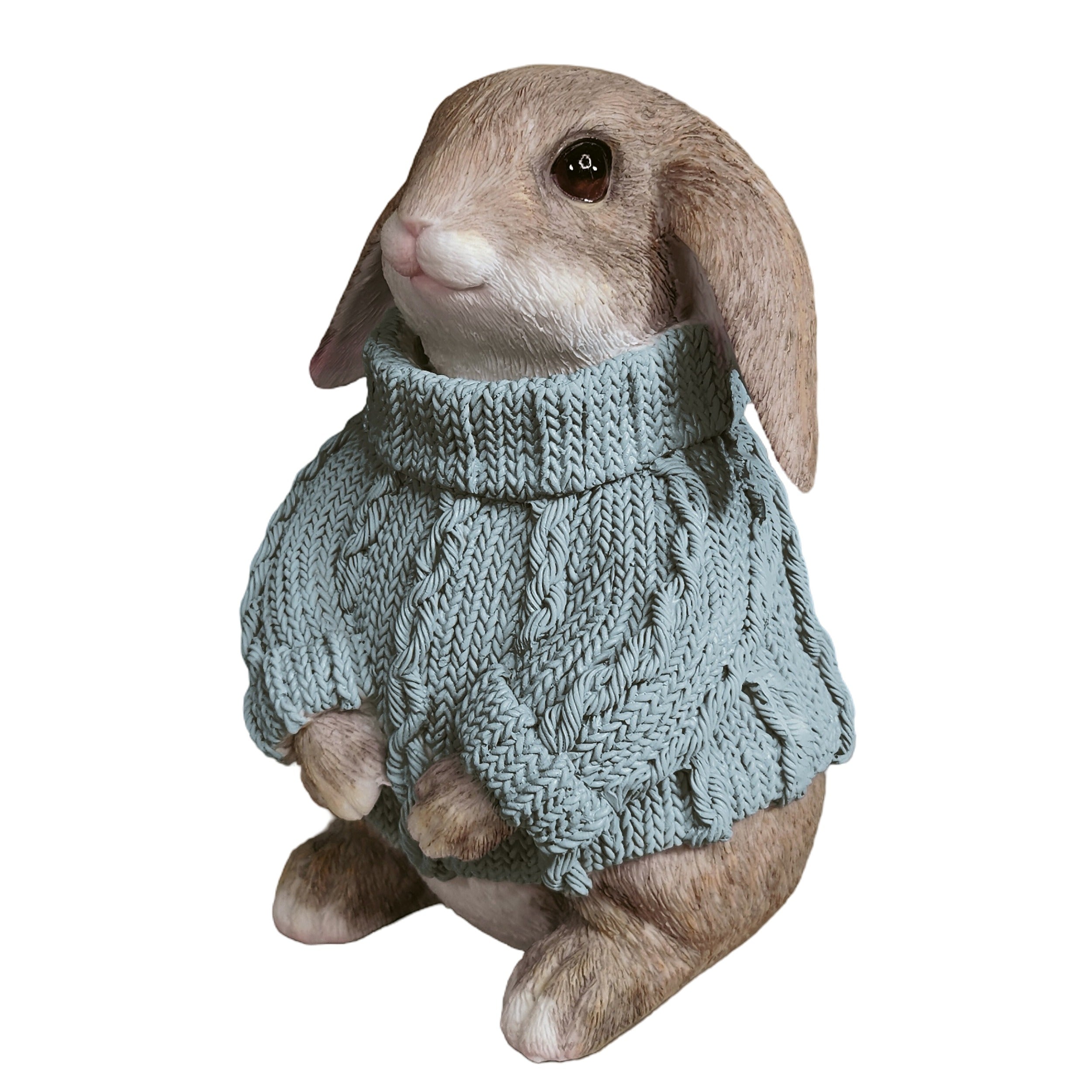 Deko Hase im Pullover als Deko Osterhase - Hasenfigur sitzend für Osterdeko oder Gartenfigur Hase in verschiedenen Farben