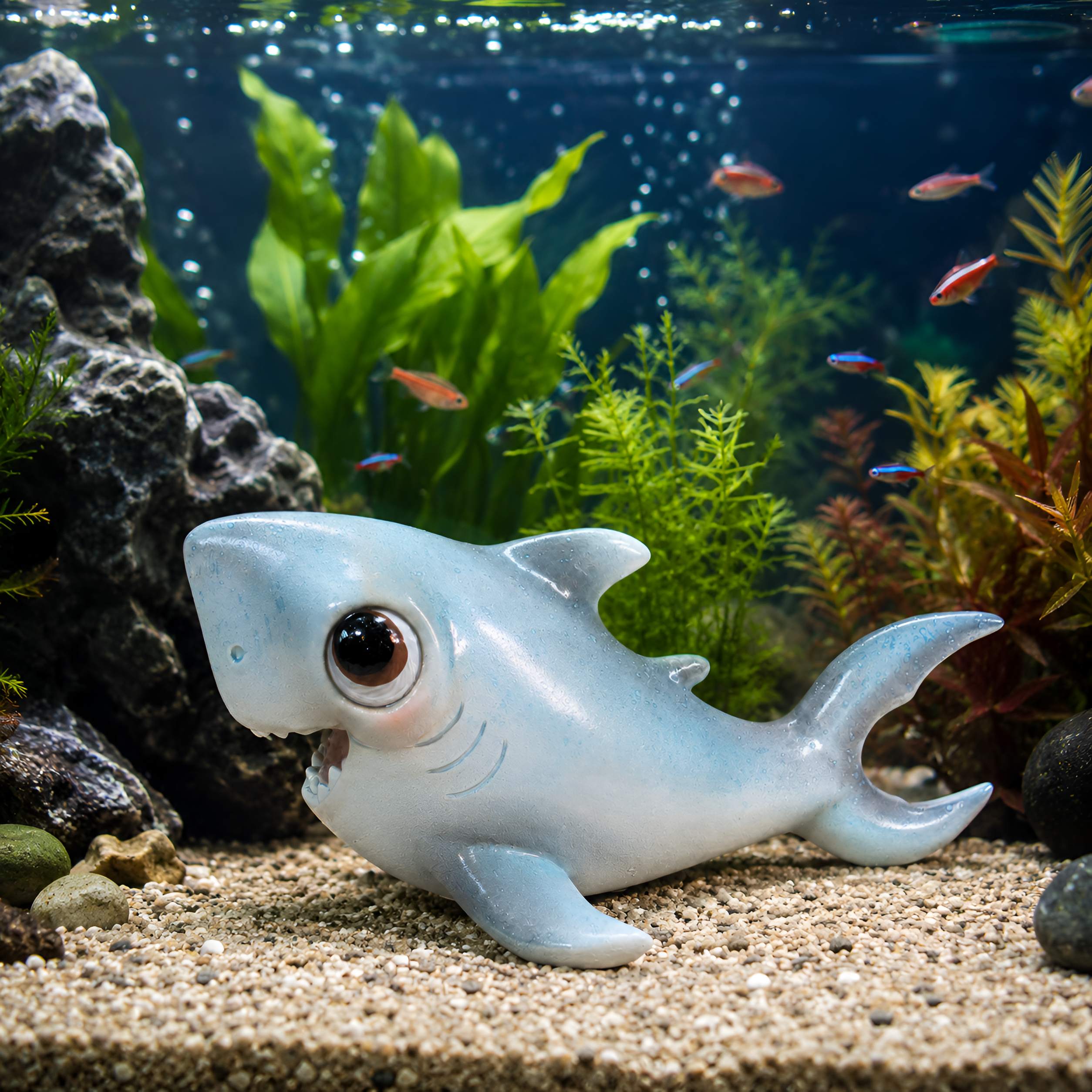 Hai Figur glänzend Baby & Groß für maritime Deko innen und außen