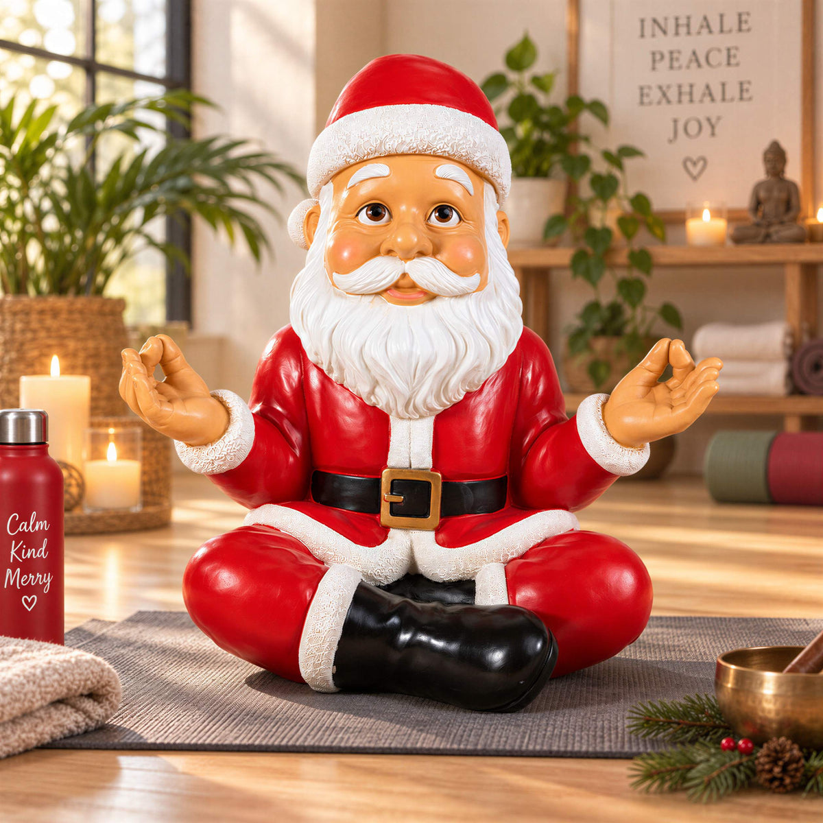 Weihnachtsmann Figur lustig Yoga oder kniend Weihnachtsdeko für Haus und Garten