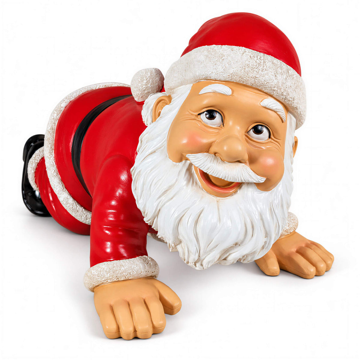 Weihnachtsmann Figur lustig Yoga oder kniend Weihnachtsdeko für Haus und Garten