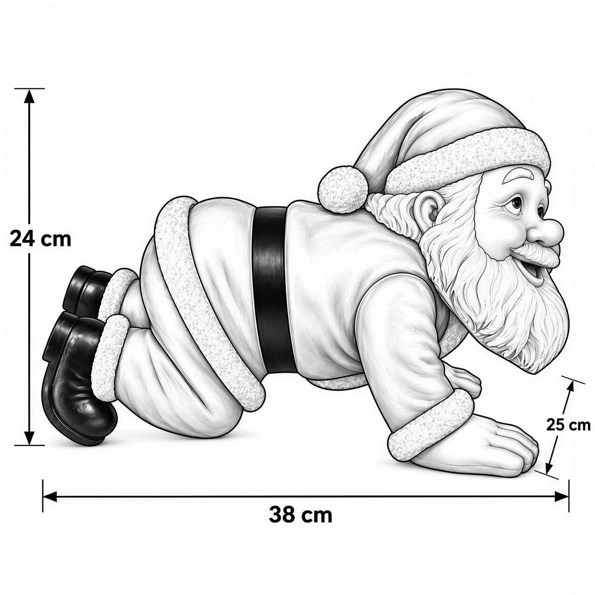 Weihnachtsmann Figur lustig Yoga oder kniend Weihnachtsdeko für Haus und Garten