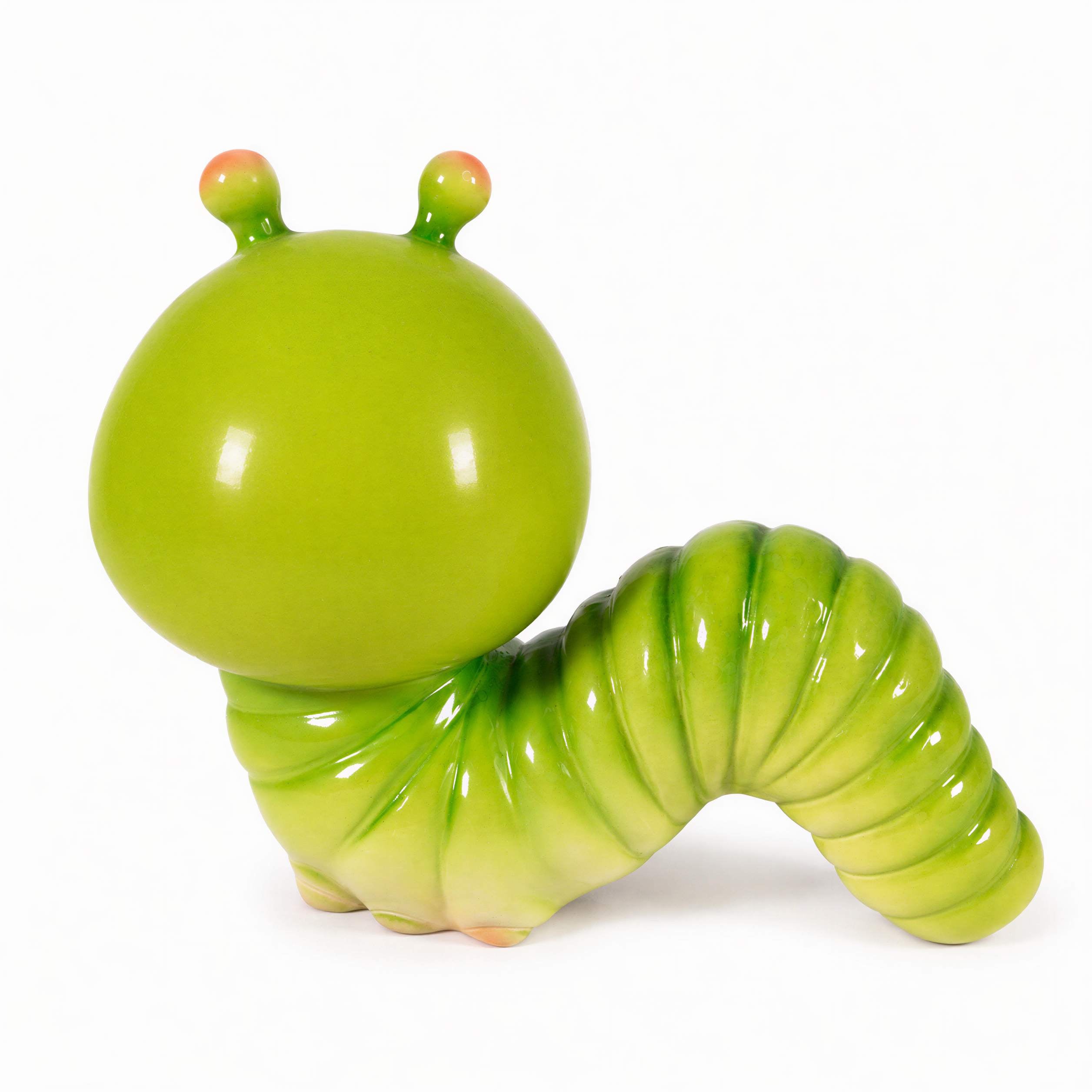 GlossiBande Wattwurm Figur Deko Wurm glänzend groß oder klein in Grün und Orange