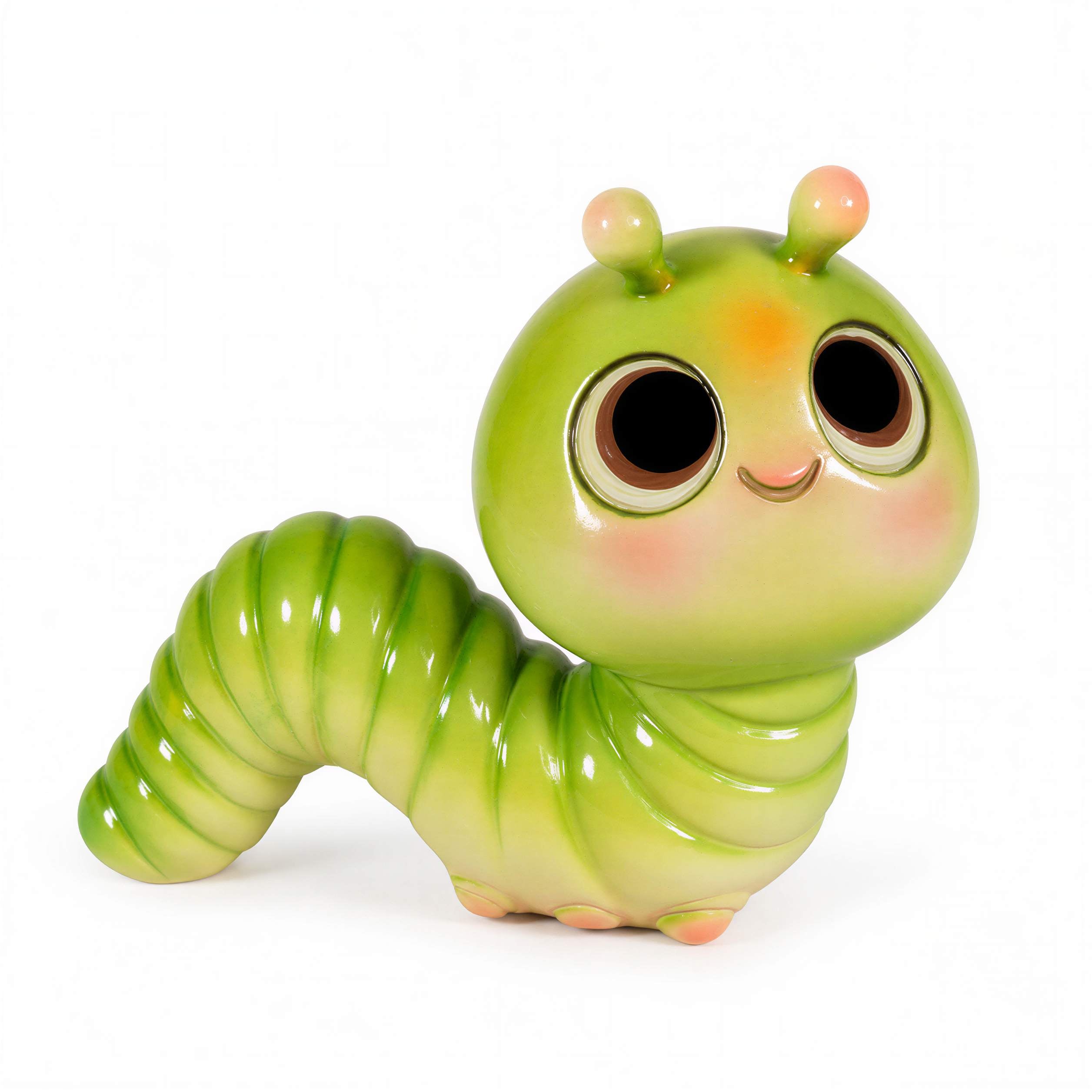 GlossiBande Wattwurm Figur Deko Wurm glänzend groß oder klein in Grün und Orange