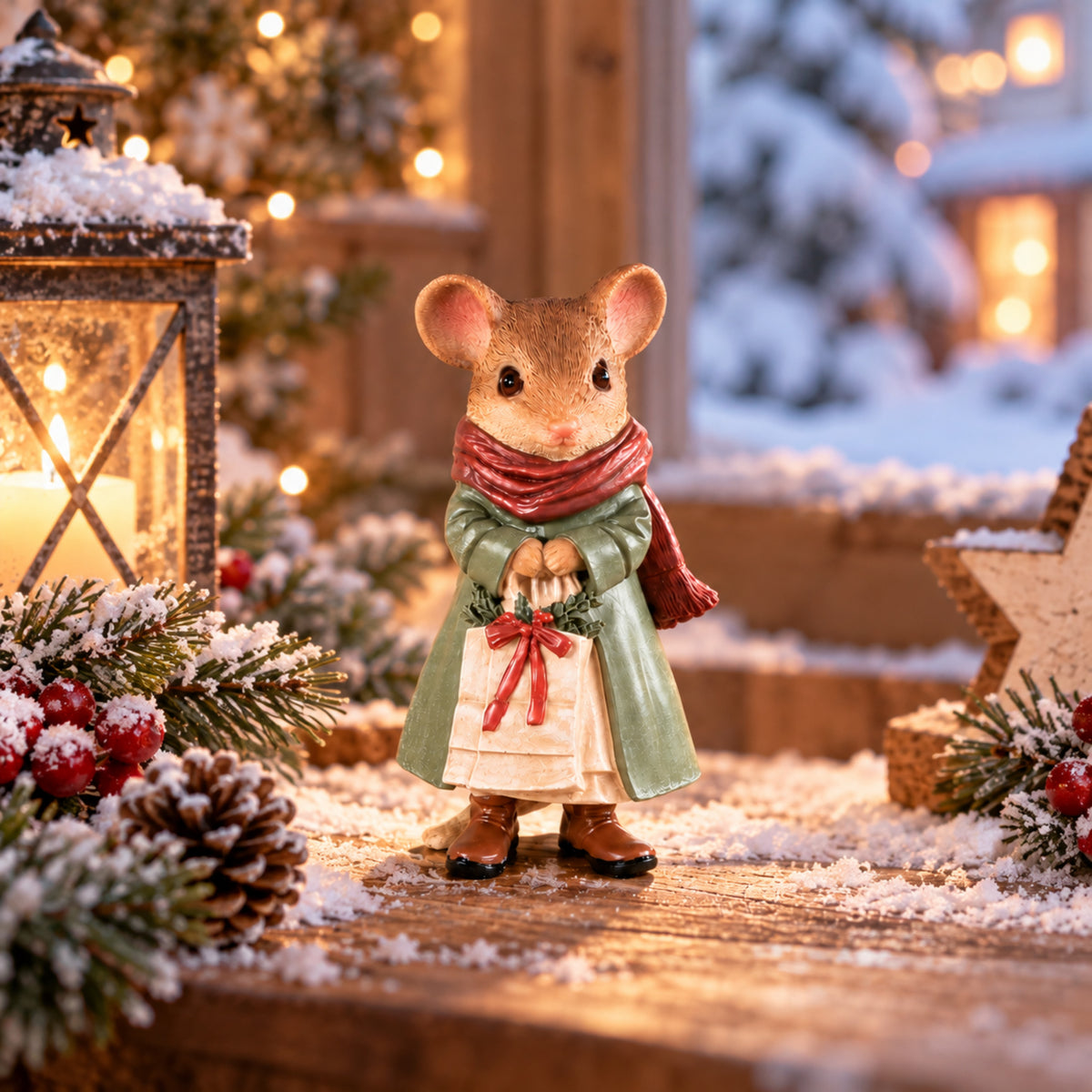 Weihnachtsdeko Mäuse Figuren Tischdeko Weihnachten Weihnachtsfiguren in 3 Motiven
