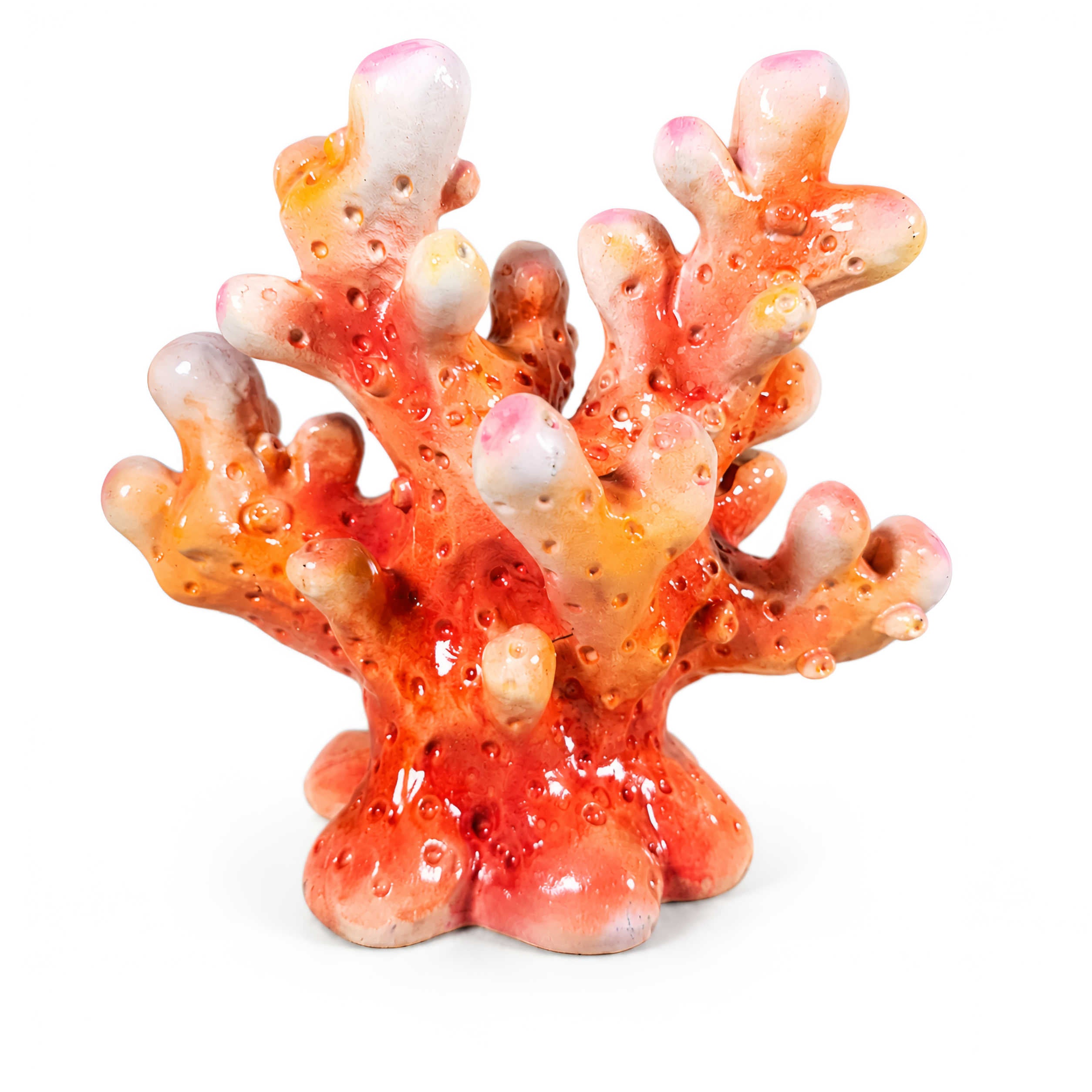Koralle Figur glänzend Blau-Rosa & Orange in 3 Größen für maritime Deko