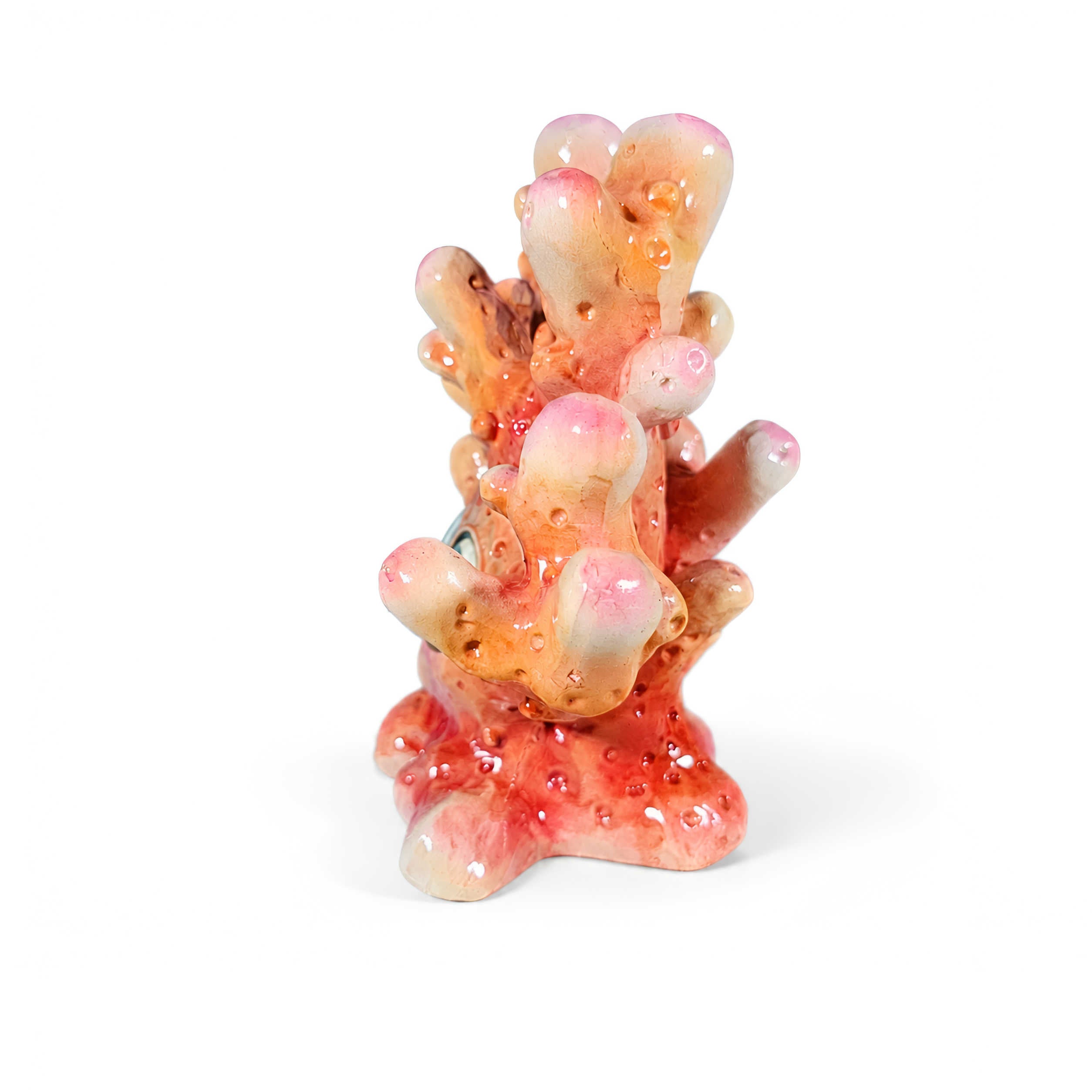 Koralle Figur glänzend Blau-Rosa & Orange in 3 Größen für maritime Deko