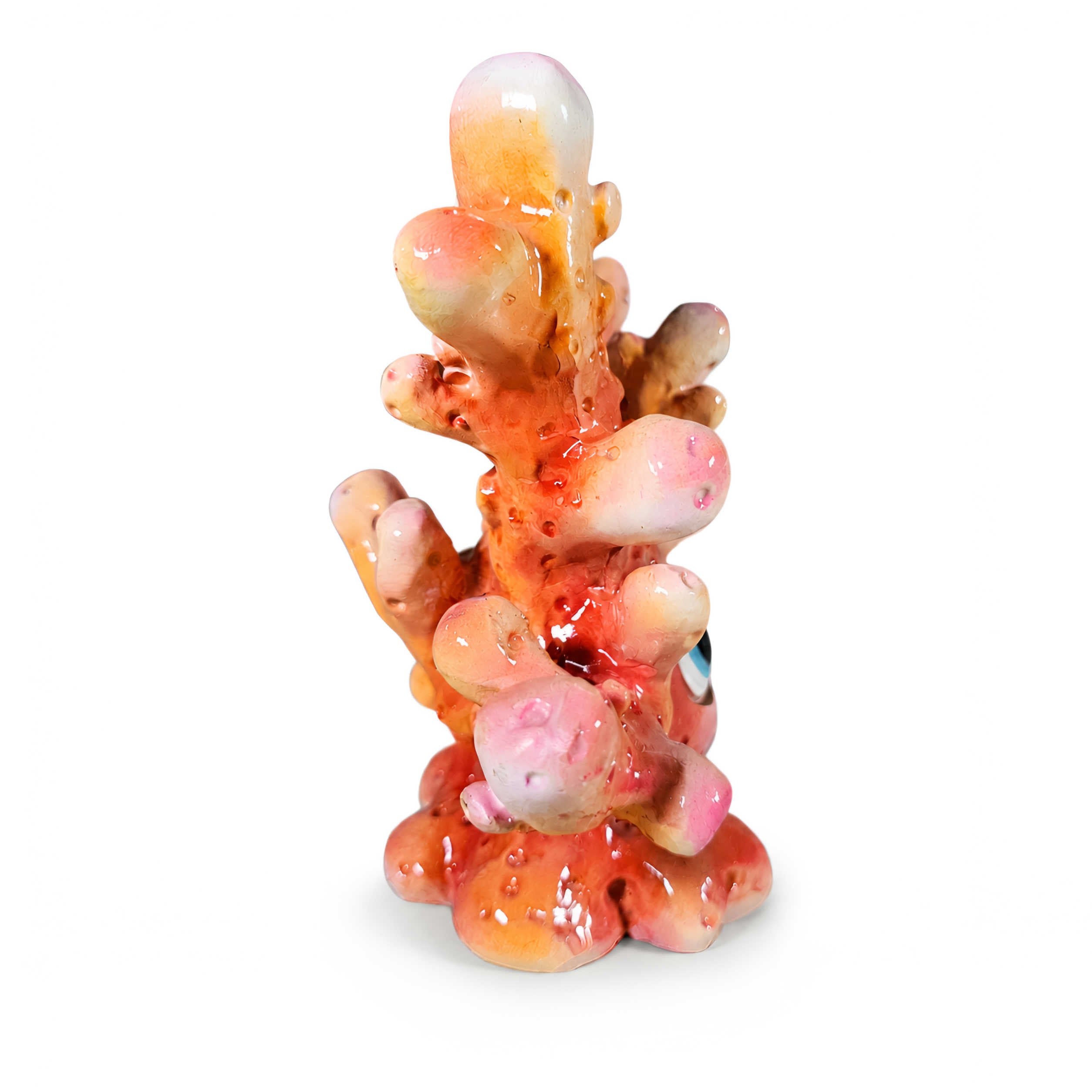 Koralle Figur glänzend Blau-Rosa & Orange in 3 Größen für maritime Deko