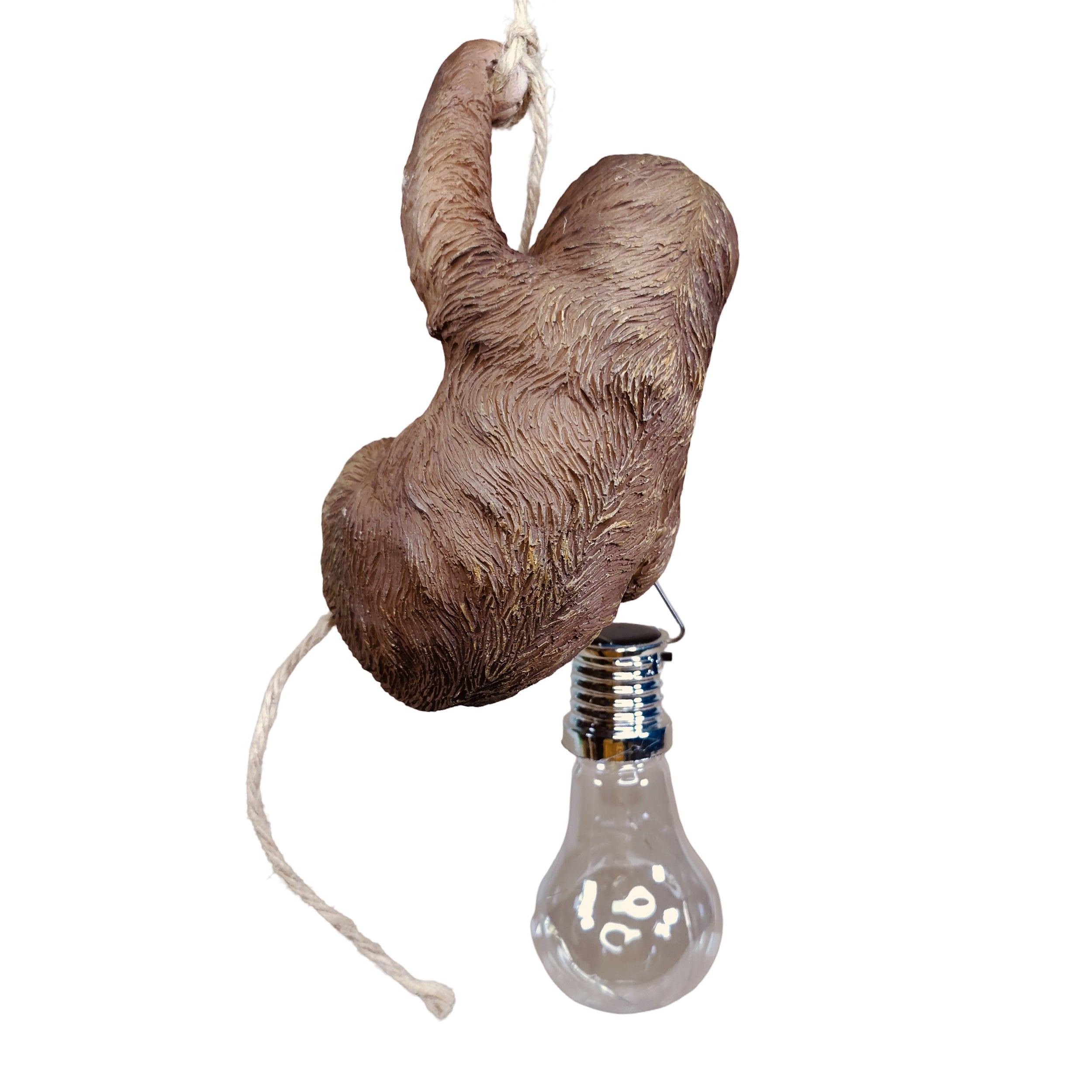 Faultier Figur mit Solarlampe - Faultier Deko als Gartenfigur zum Aufhängen