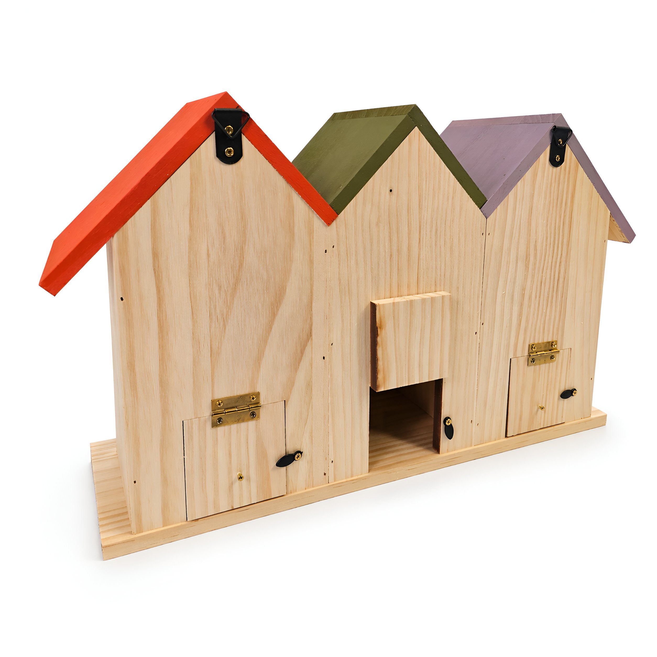 Nisthaus Vogelhaus aus Holz Birdy 3er Reihenhaus Nistkasten für Meisen Gartenvögel