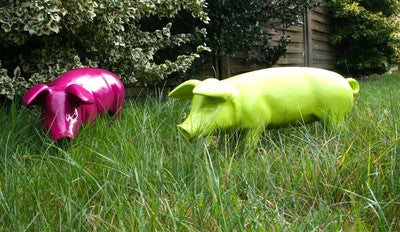 Dekofigur Schwein Ferkel "Apple" green grün 60 cm Dekoration Deko Garten