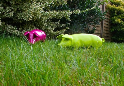 Dekofigur Schwein Ferkel "Apple" green grün 60 cm Dekoration Deko Garten