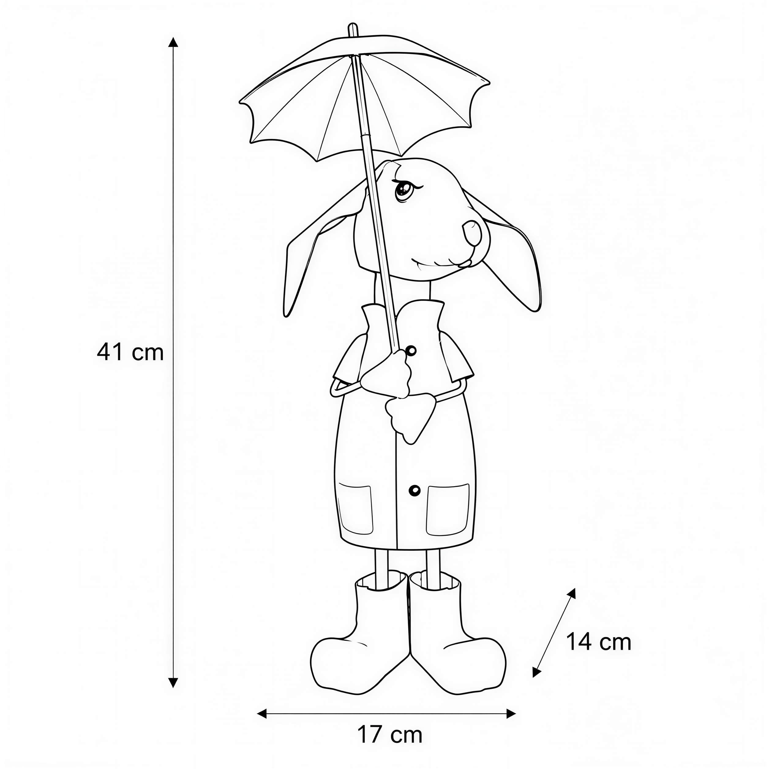 Gartenfigur Metall mit Regenschirm Figur Schaf Kuh Frosch Tierfigur für Haus und Garten