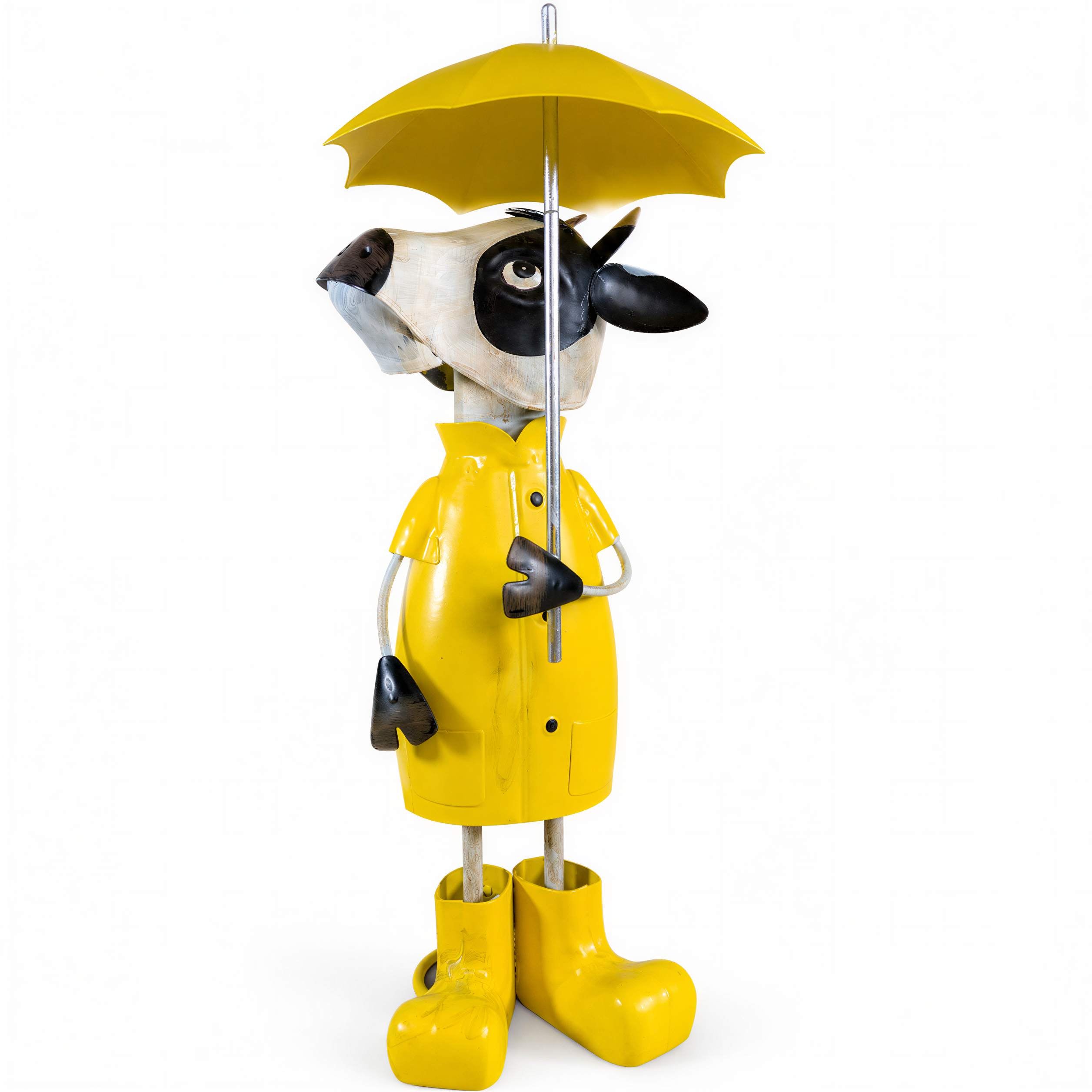 Gartenfigur Metall mit Regenschirm Figur Schaf Kuh Frosch Tierfigur für Haus und Garten