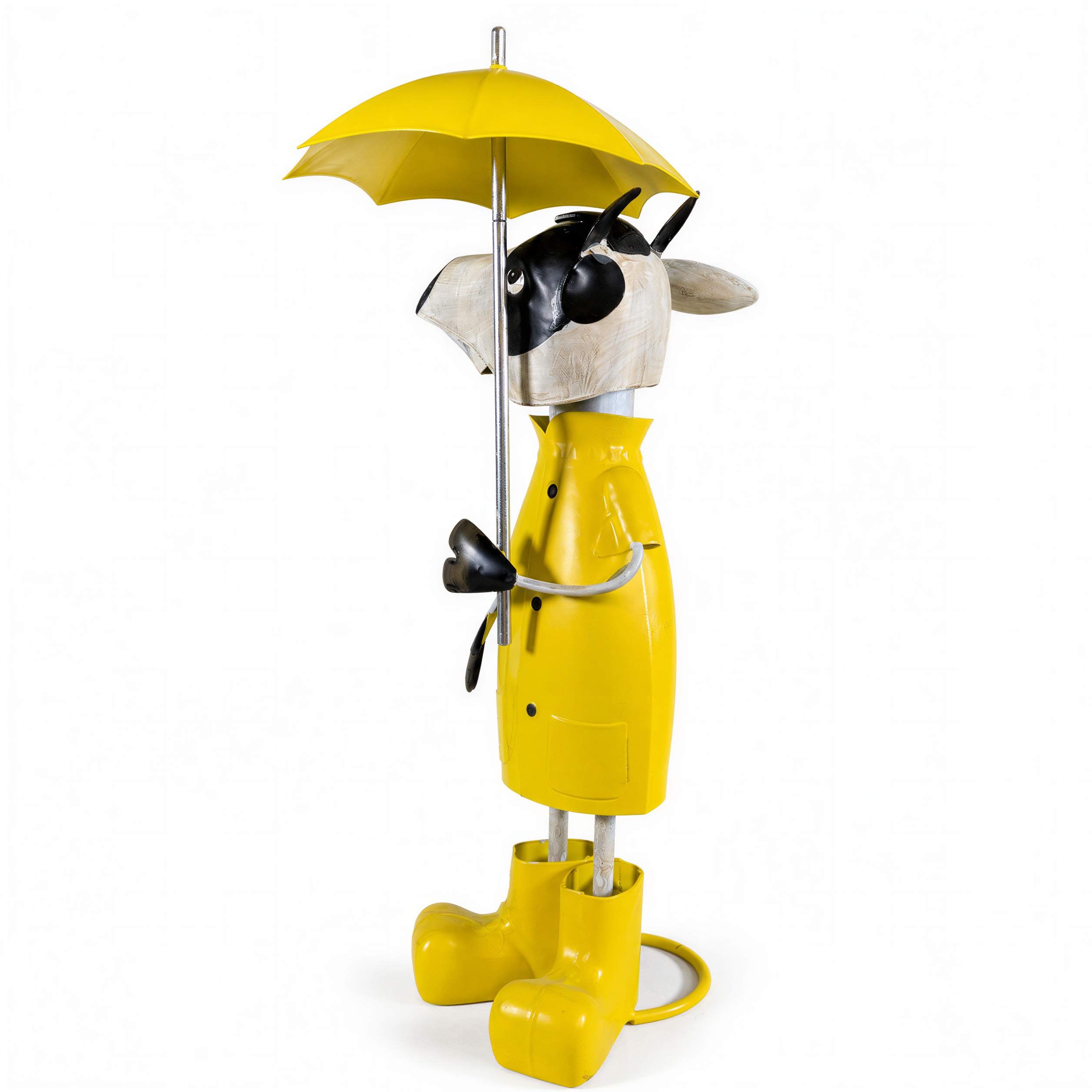 Gartenfigur Metall mit Regenschirm Figur Schaf Kuh Frosch Tierfigur für Haus und Garten