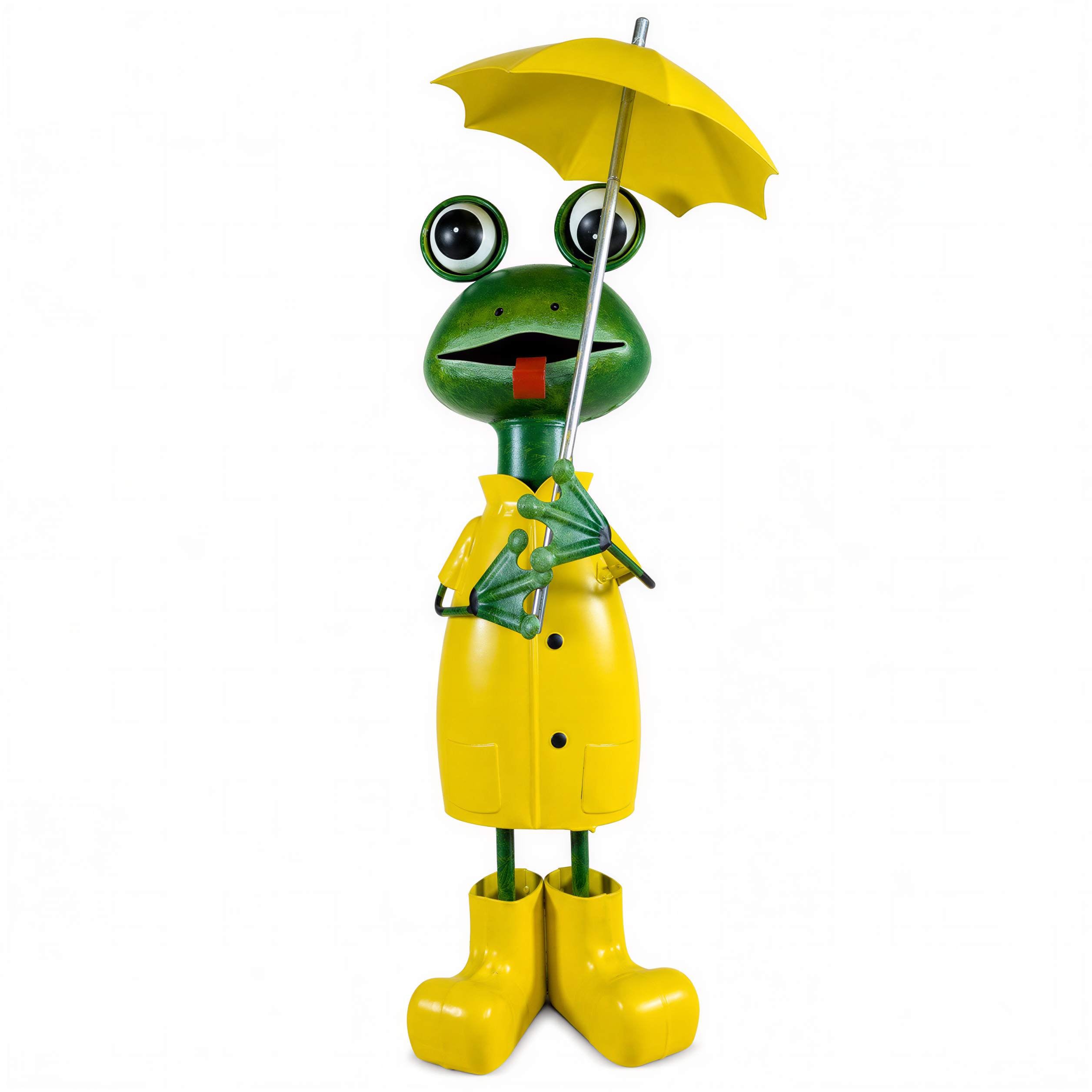 Gartenfigur Metall mit Regenschirm Figur Schaf Kuh Frosch Tierfigur für Haus und Garten