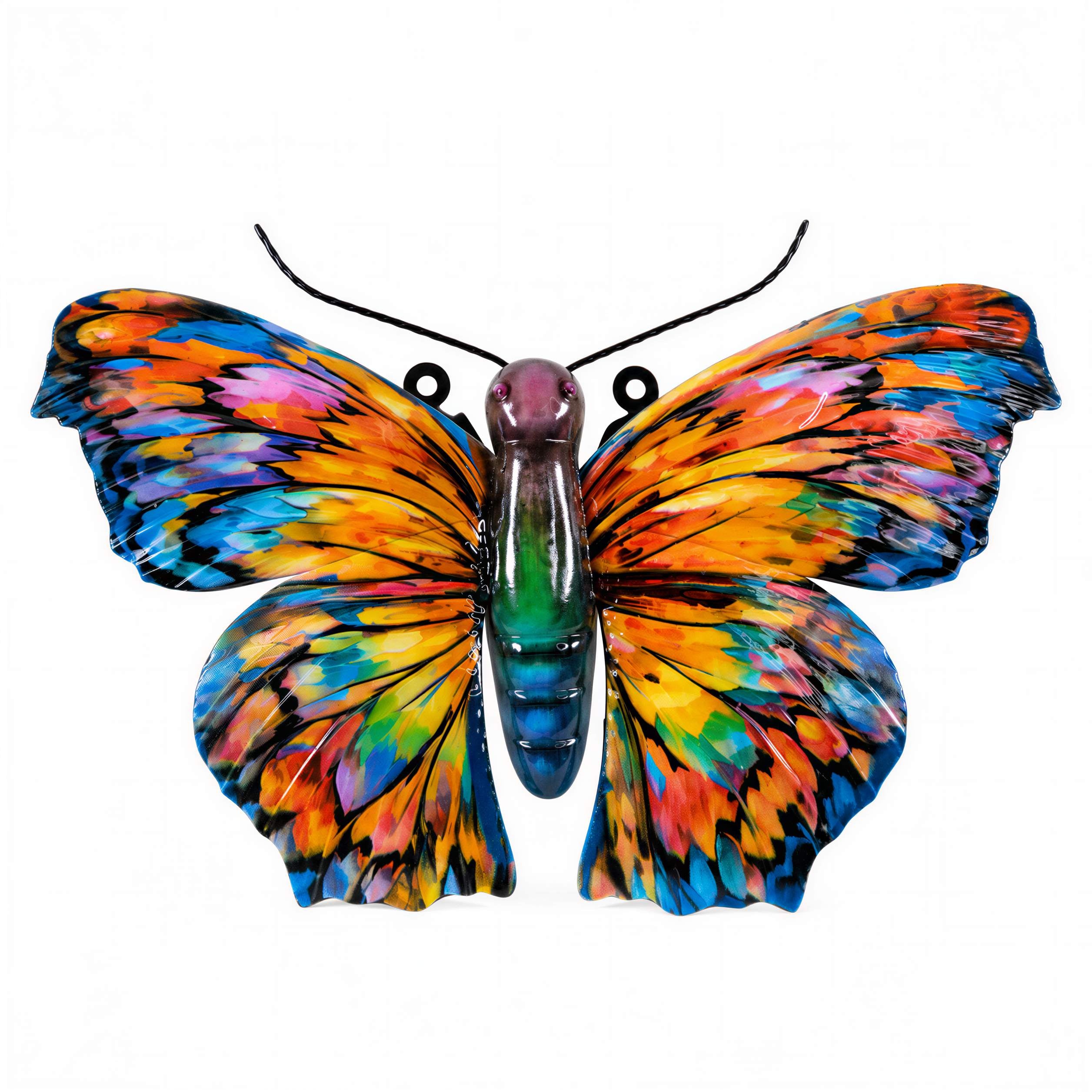 Wandbild Metall Schmetterling 3D Metallbild Wand bunt Fantasy oder Exotic