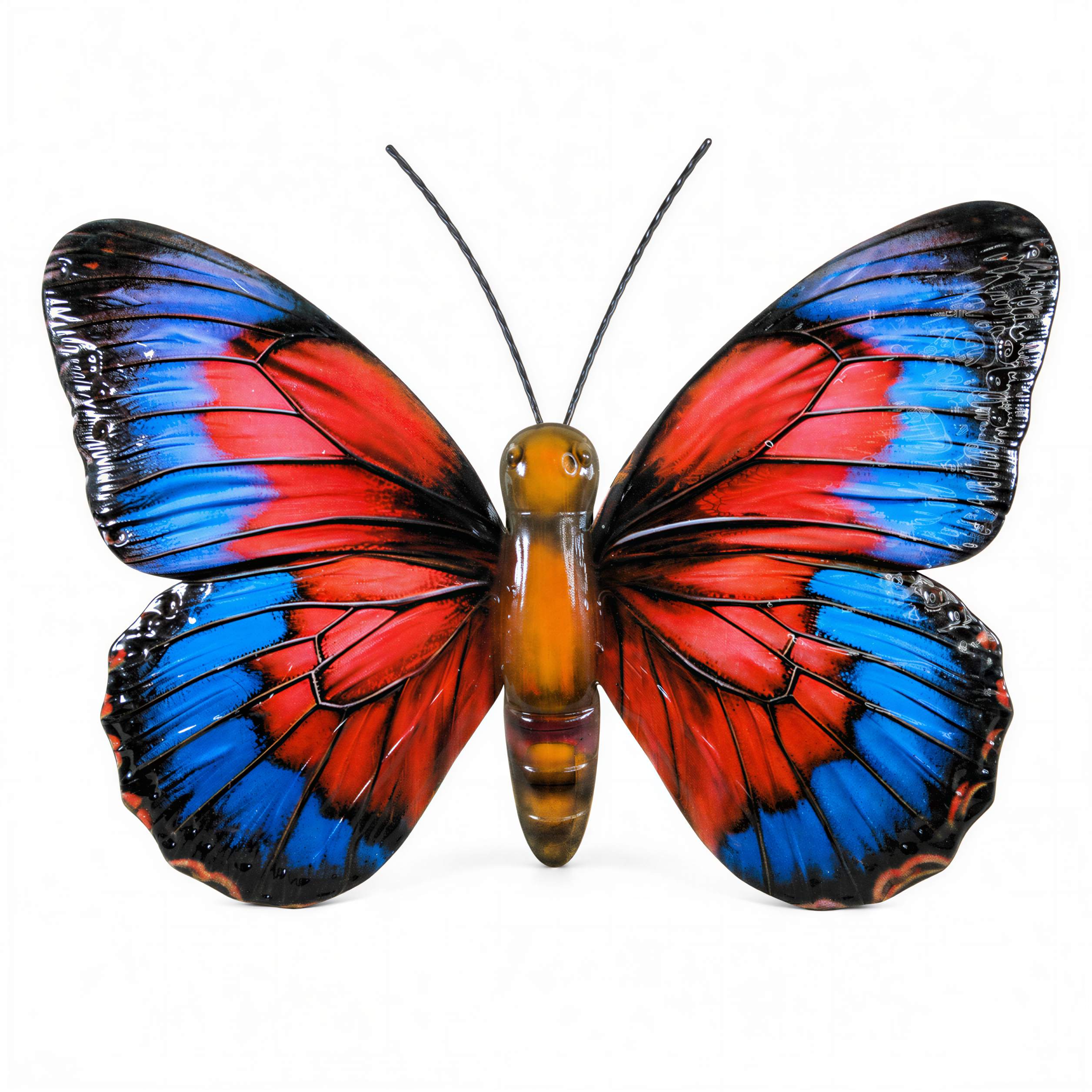 Wandbild Metall Schmetterling 3D Metallbild Wand bunt Fantasy oder Exotic