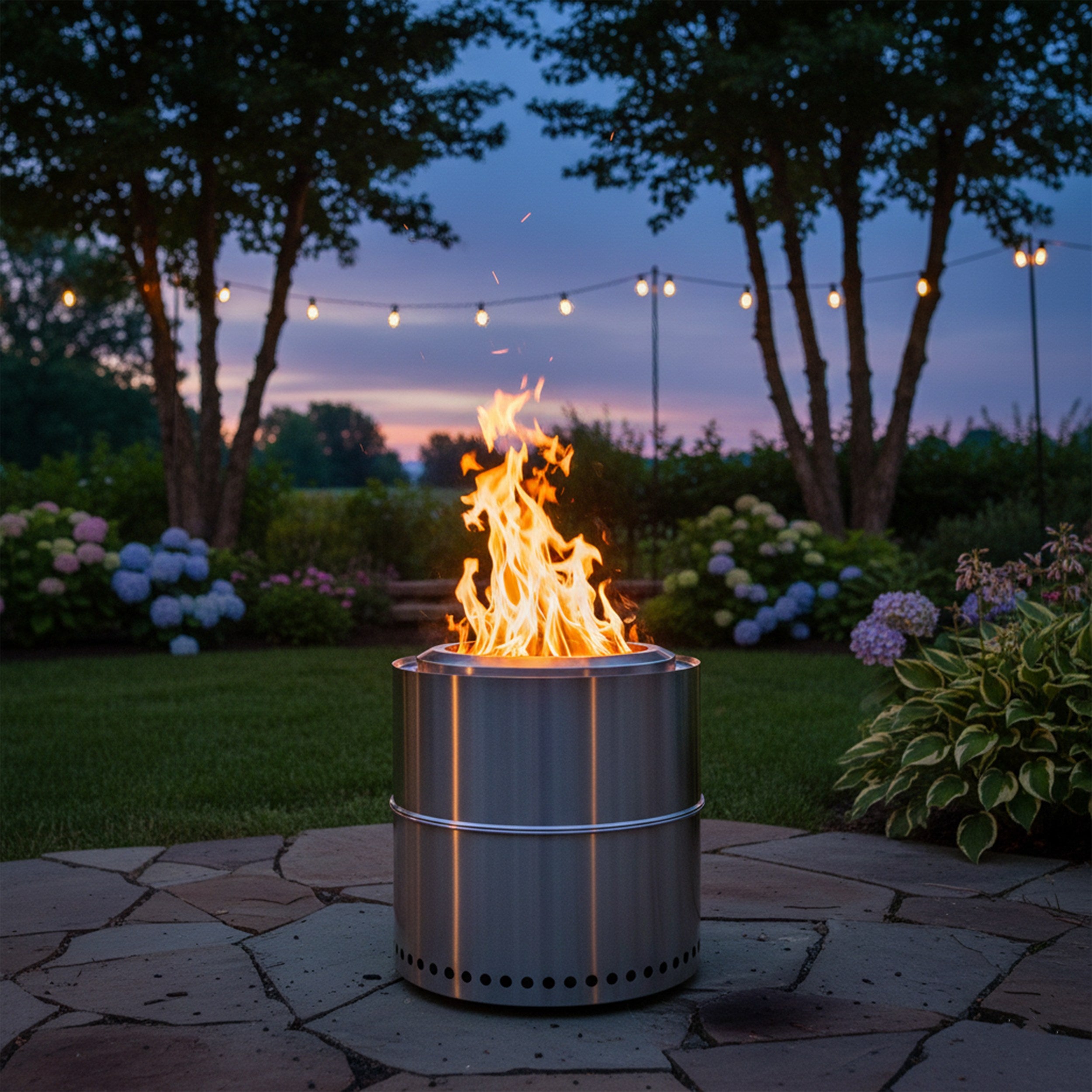Rauchfreie Reuerschale NOVA Edelstahl Feuerstelle für Garten Terrasse Balkon