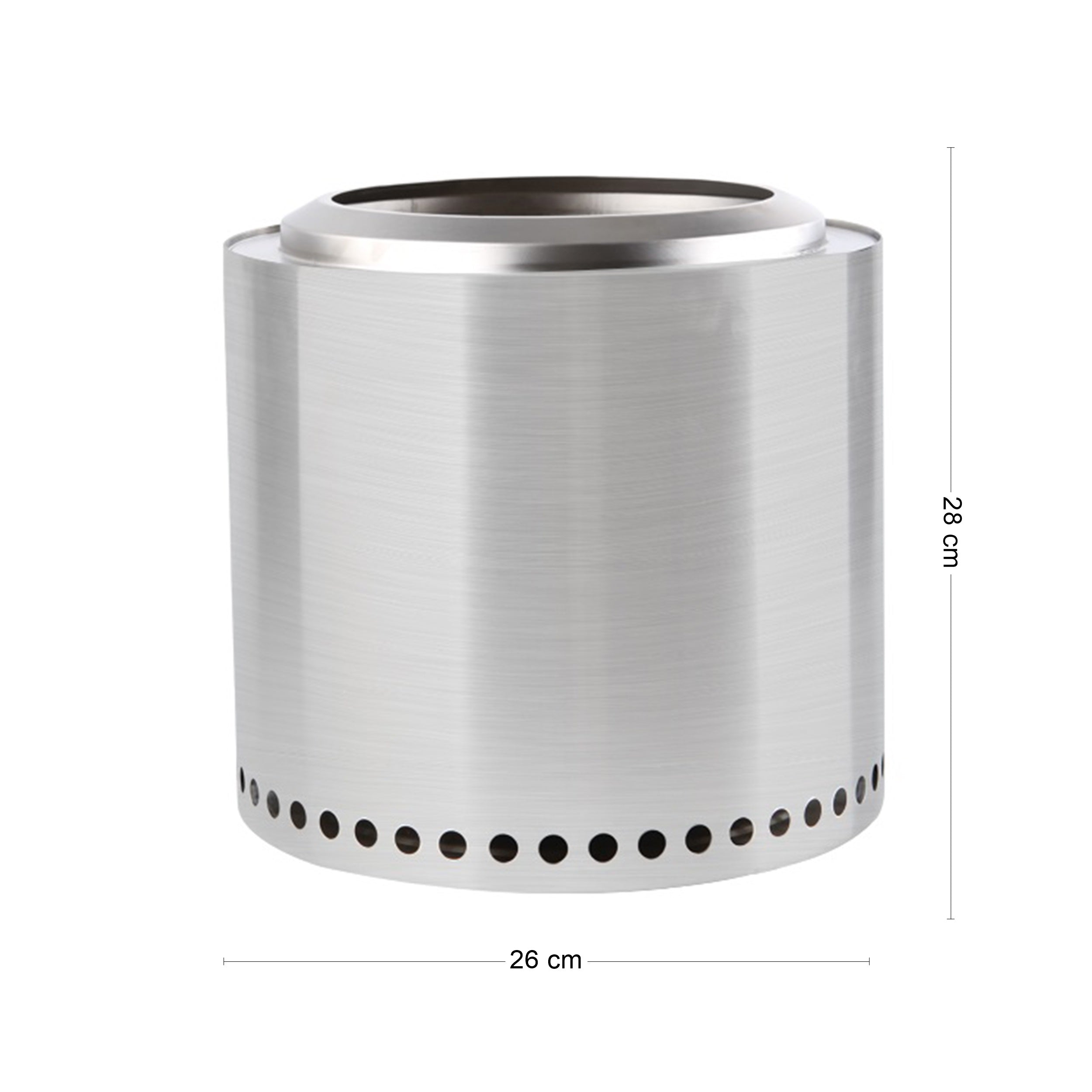 Rauchfreie Feuerschale Edelstahl klein Feuerstelle für Garten Terrasse Balkon