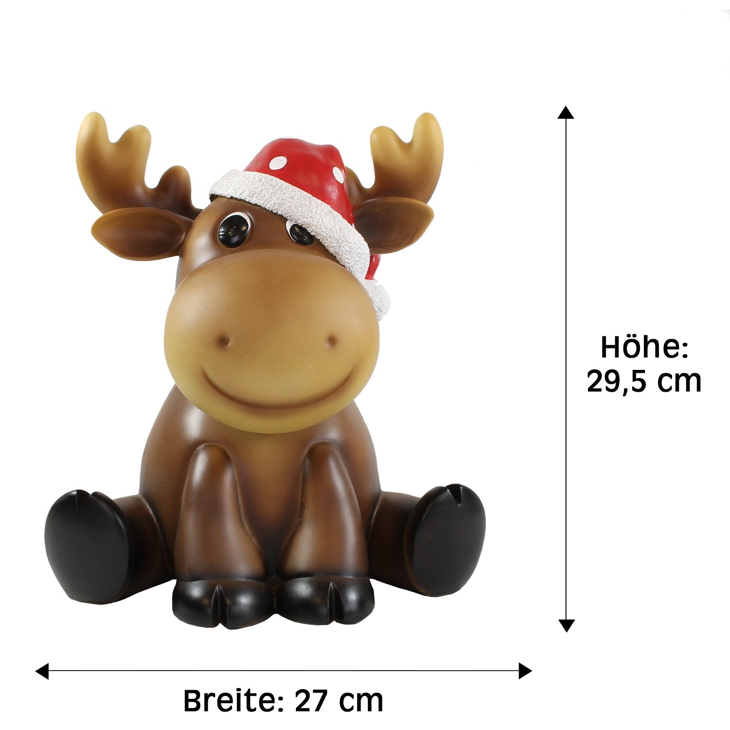 Deko Weihnachtselch Noel Elch Deko Figur Handbemalte Dekofigur aus Polyresin für den Innenbereich