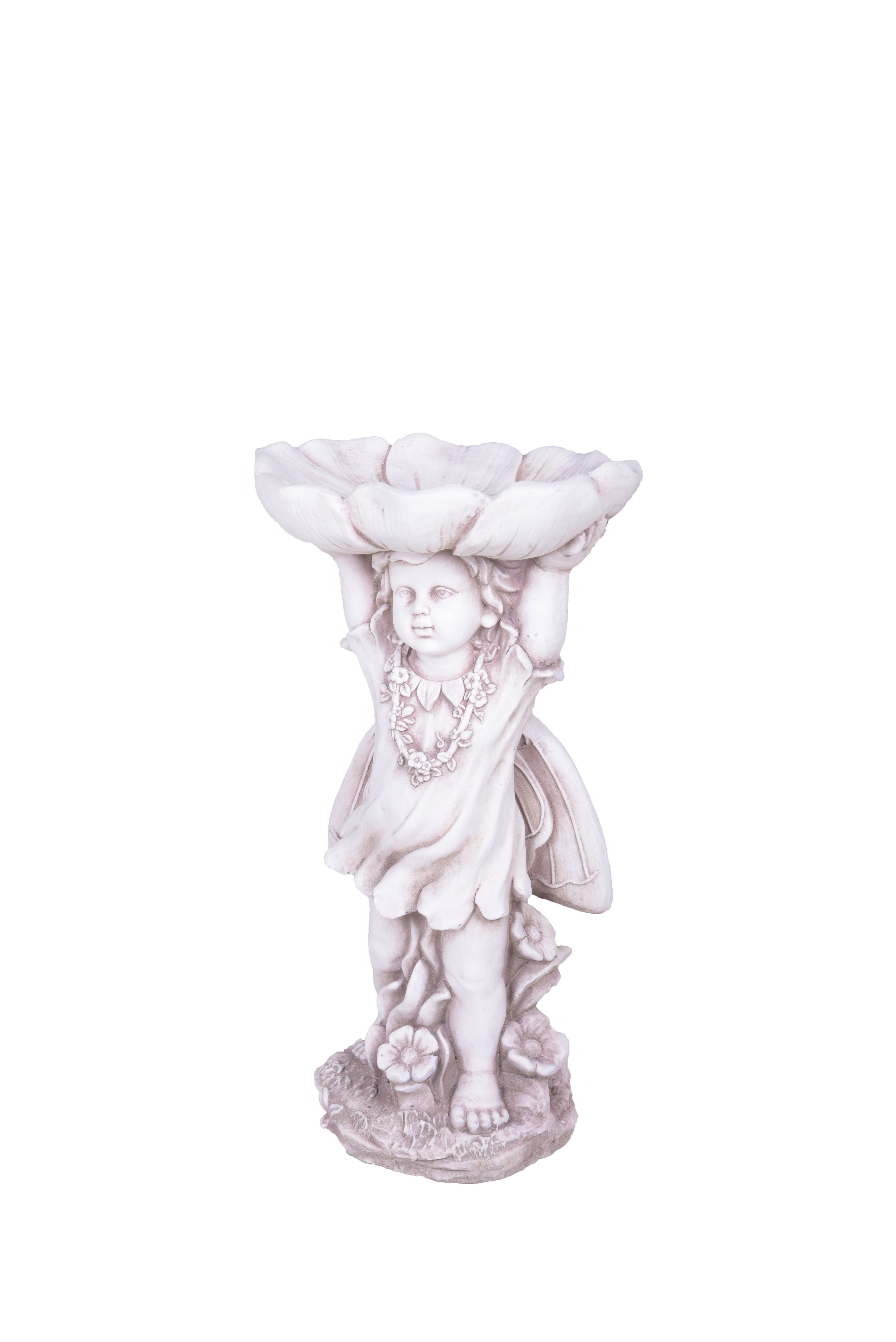 Gartenfigur ROSALIE Gartendeko Statue mit Vogeltränke Skulptur Garden Pleasure