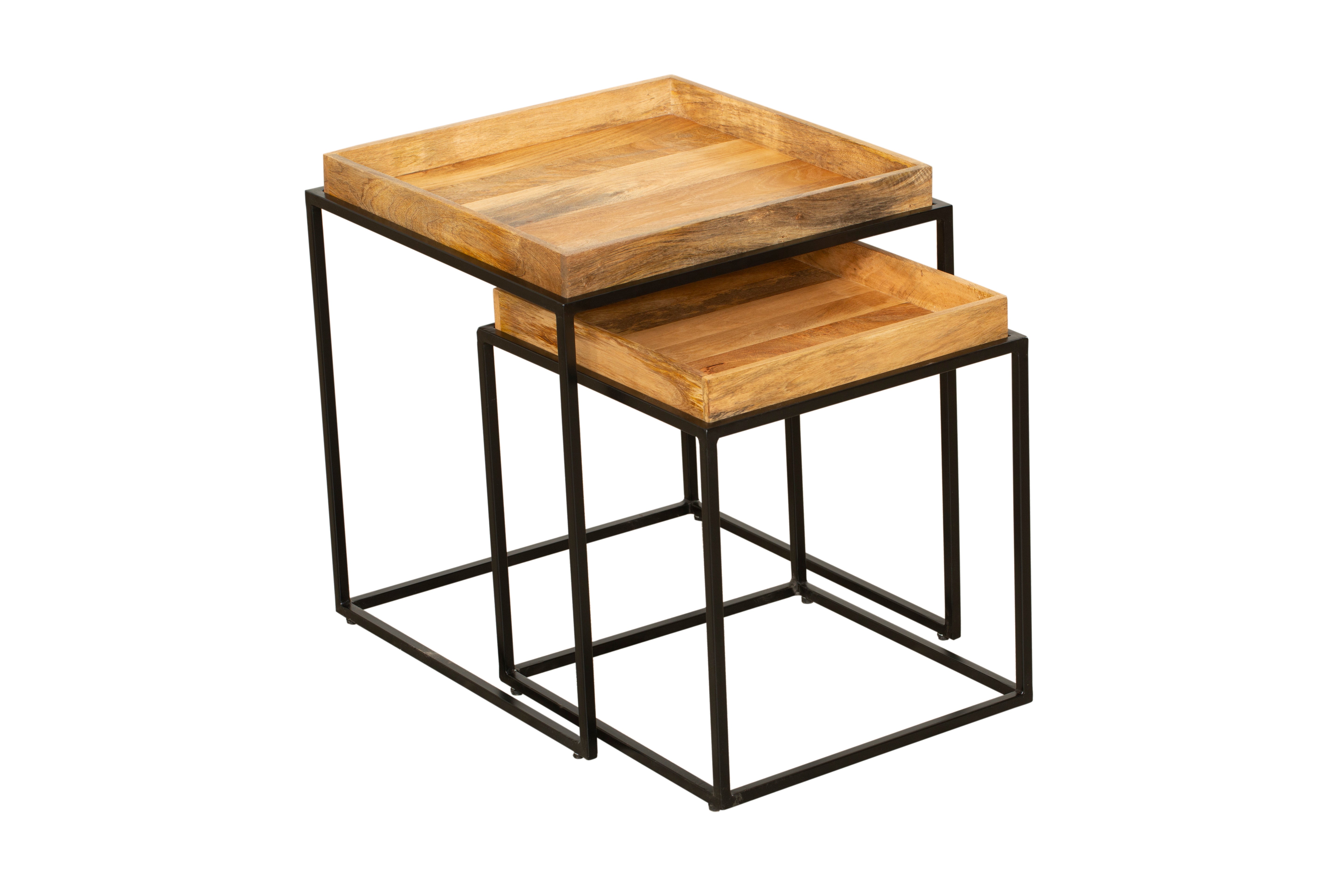 Beistelltisch-Set BANGALORE 2er-Set Satztische Sofatisch-Set Couchtische massiv Interia Home & Living