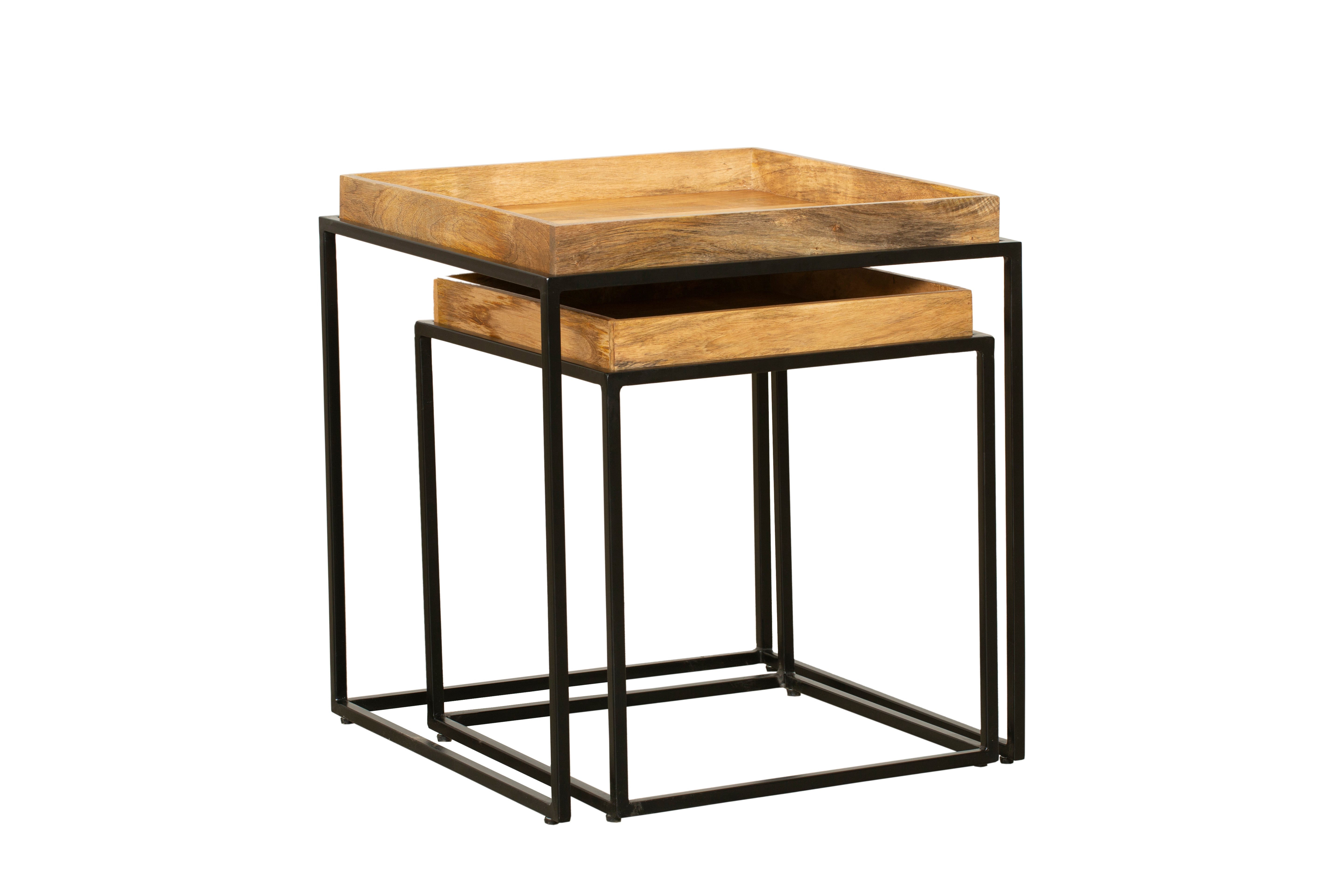Beistelltisch-Set BANGALORE 2er-Set Satztische Sofatisch-Set Couchtische massiv Interia Home & Living