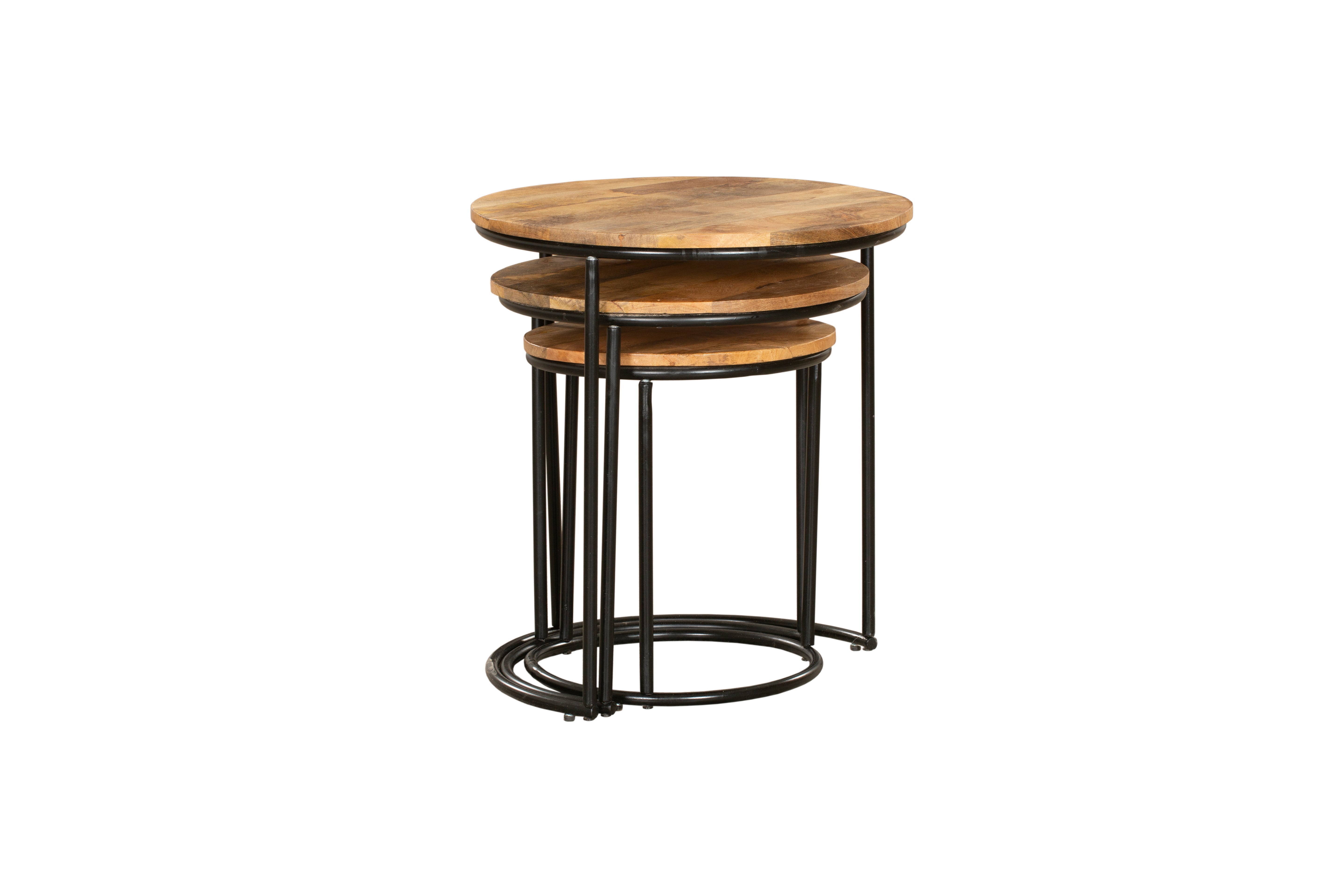 Beistelltisch-Set MADURAI 3er-Set runde Satztische Couchtisch-Set Sofatische Interia Home & Living