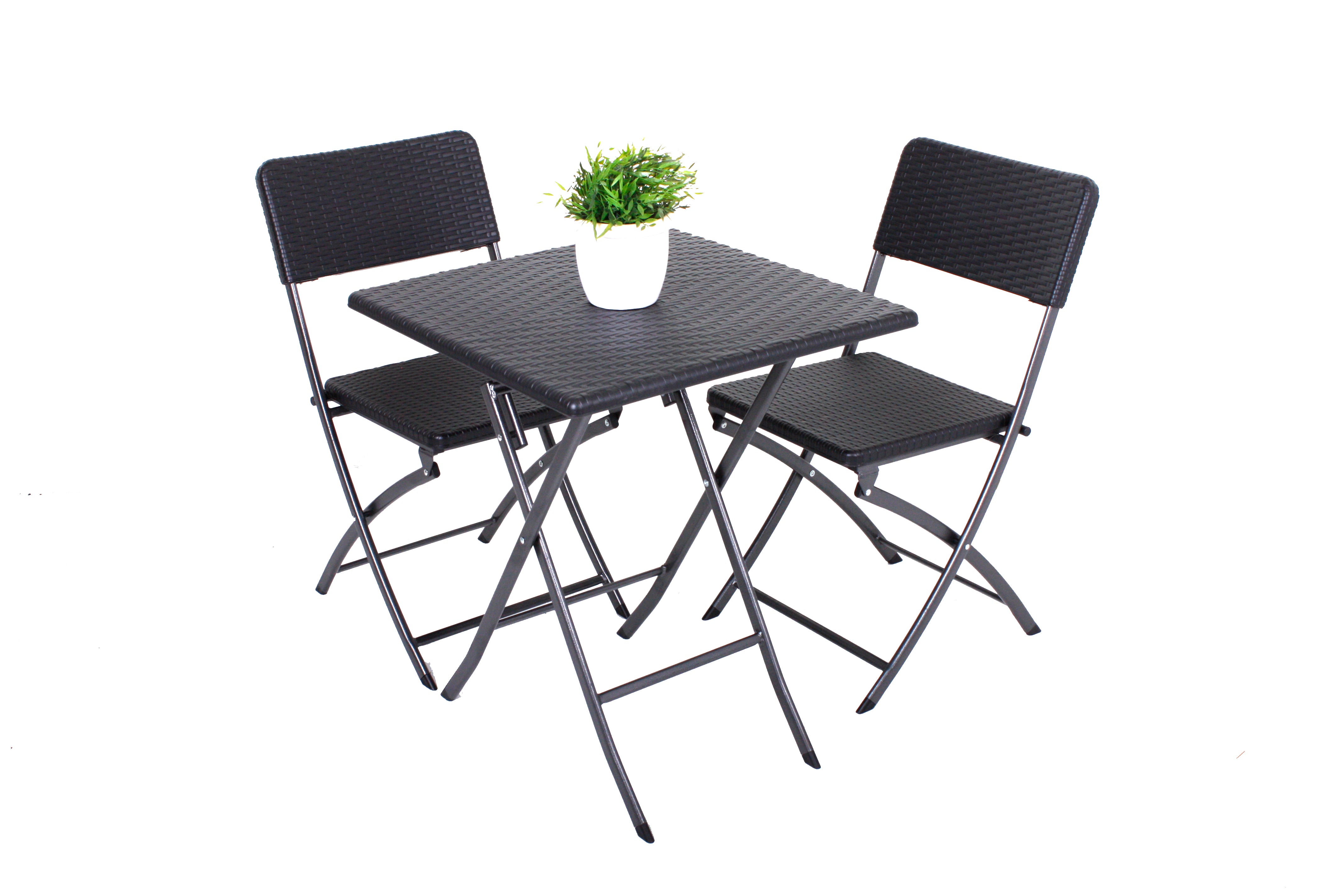 Balkon-Set VENTANA 3-teilig Bistroset Rattan-Optik Sitzgruppe klappbar Garden Pleasure