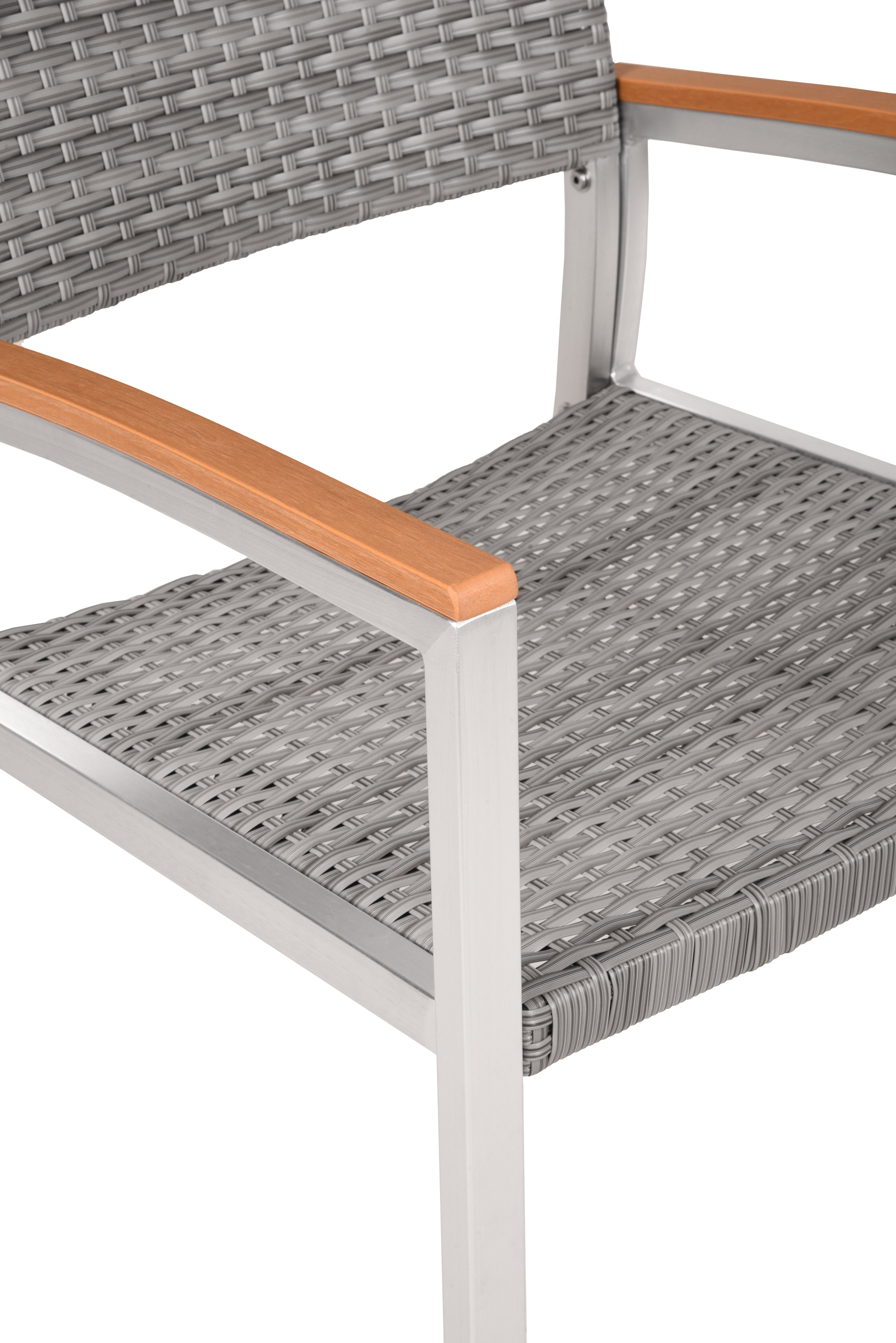 Stuhl LIVORNO Gartenstuhl Geflechtstuhl Aluminium Garden Pleasure 2er-Set