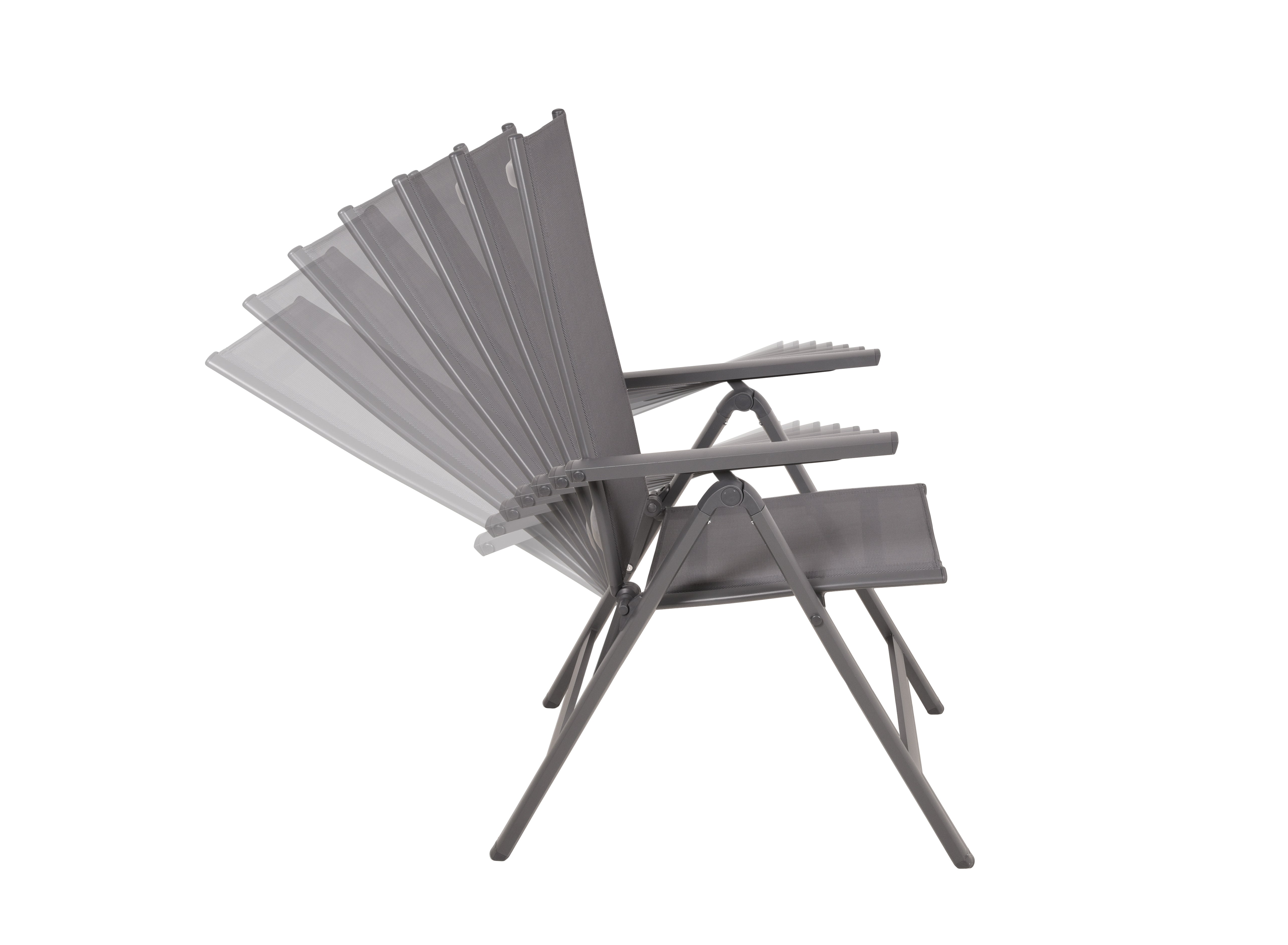 Hochlehner LENOLA Gartenstuhl Klappstuhl Aluminium Garden Pleasure 2er-Set anthrazit