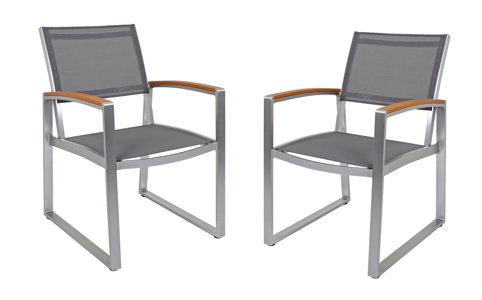 2er Set Stuhl AVA Gartenstuhl Armlehnstuhl Aluminium Nonwood Textilene Garden Pleasure