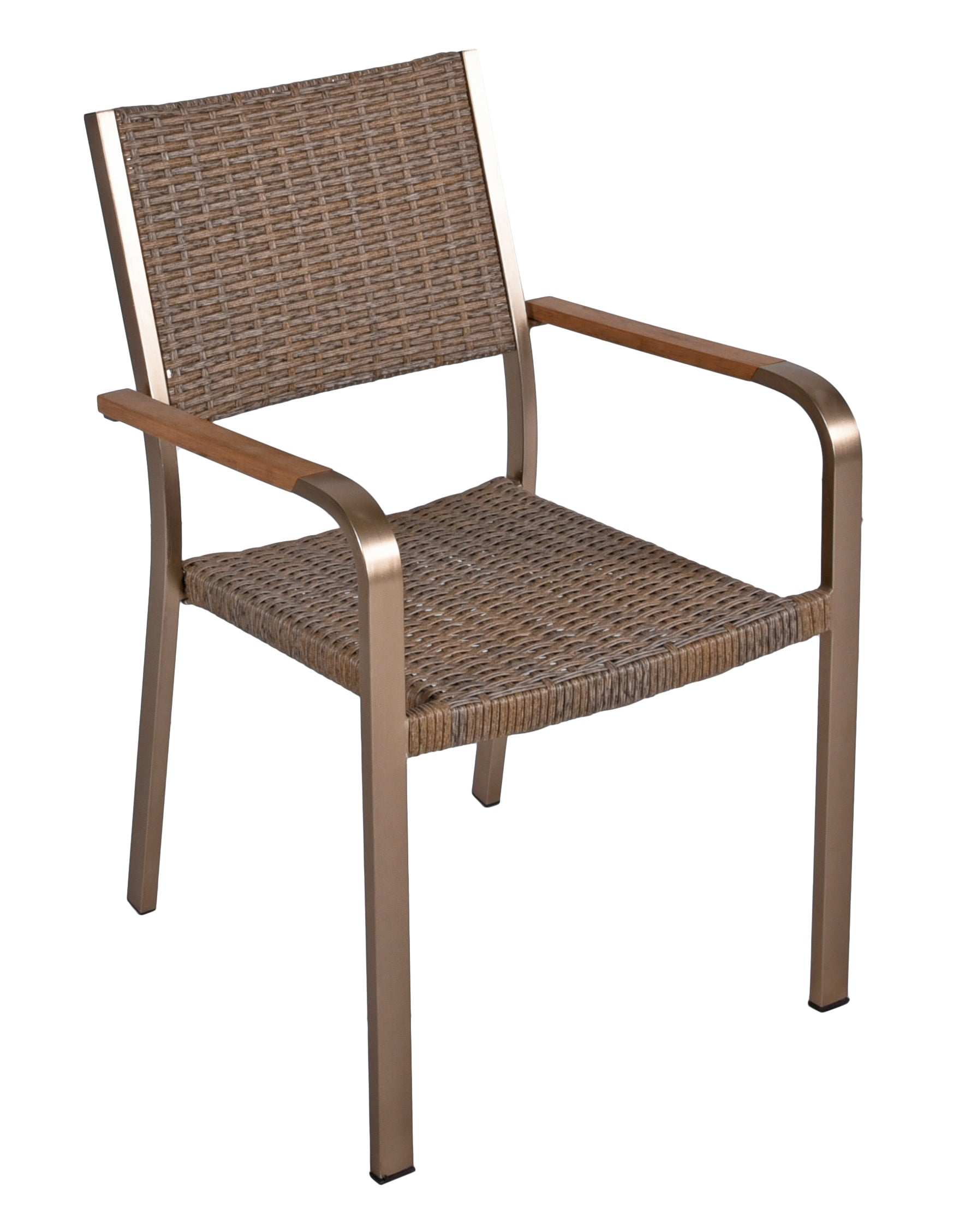 2er Set Stapelstuhl FLORENCE Gartenstuhl Aluminium Polyrattan braun stapelbar Garden Pleasure