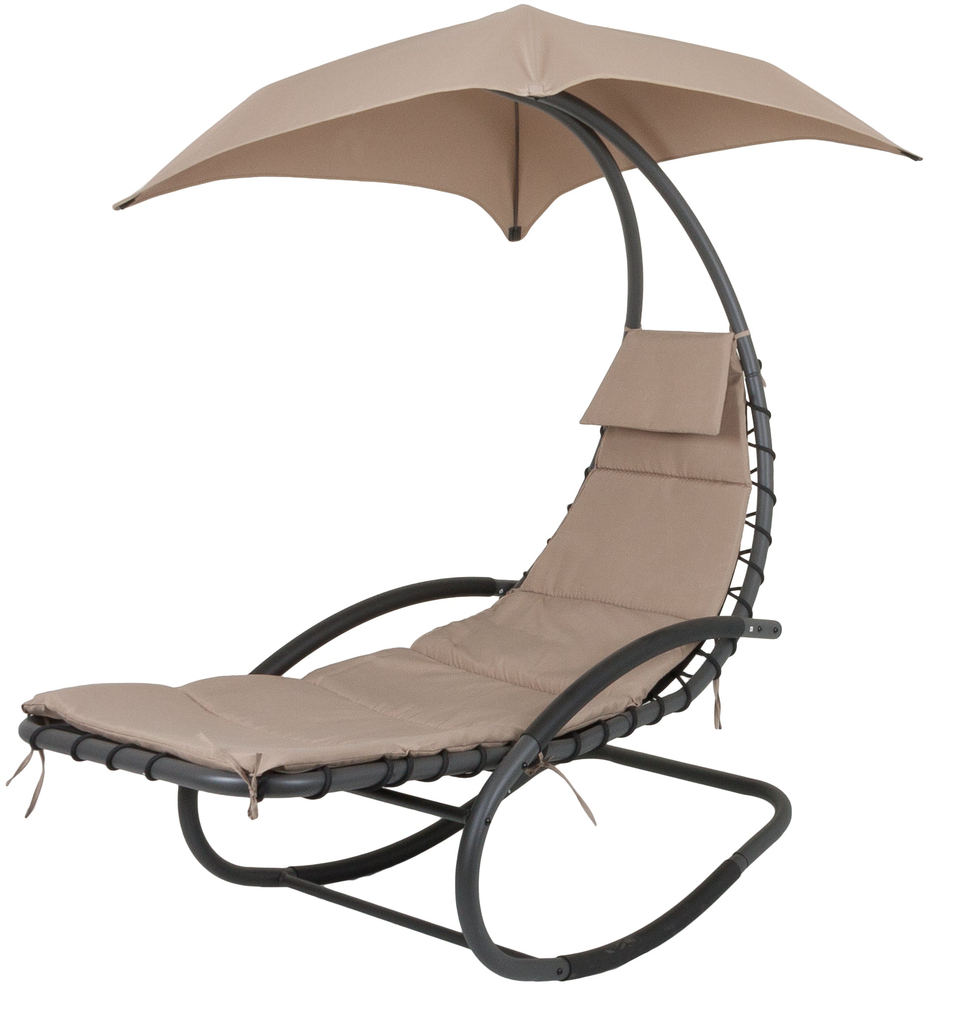 Schaukelliege KEROS Hängesessel Schwebeliege mit Sonnendach Relaxliege gepolstert Garden Pleasure