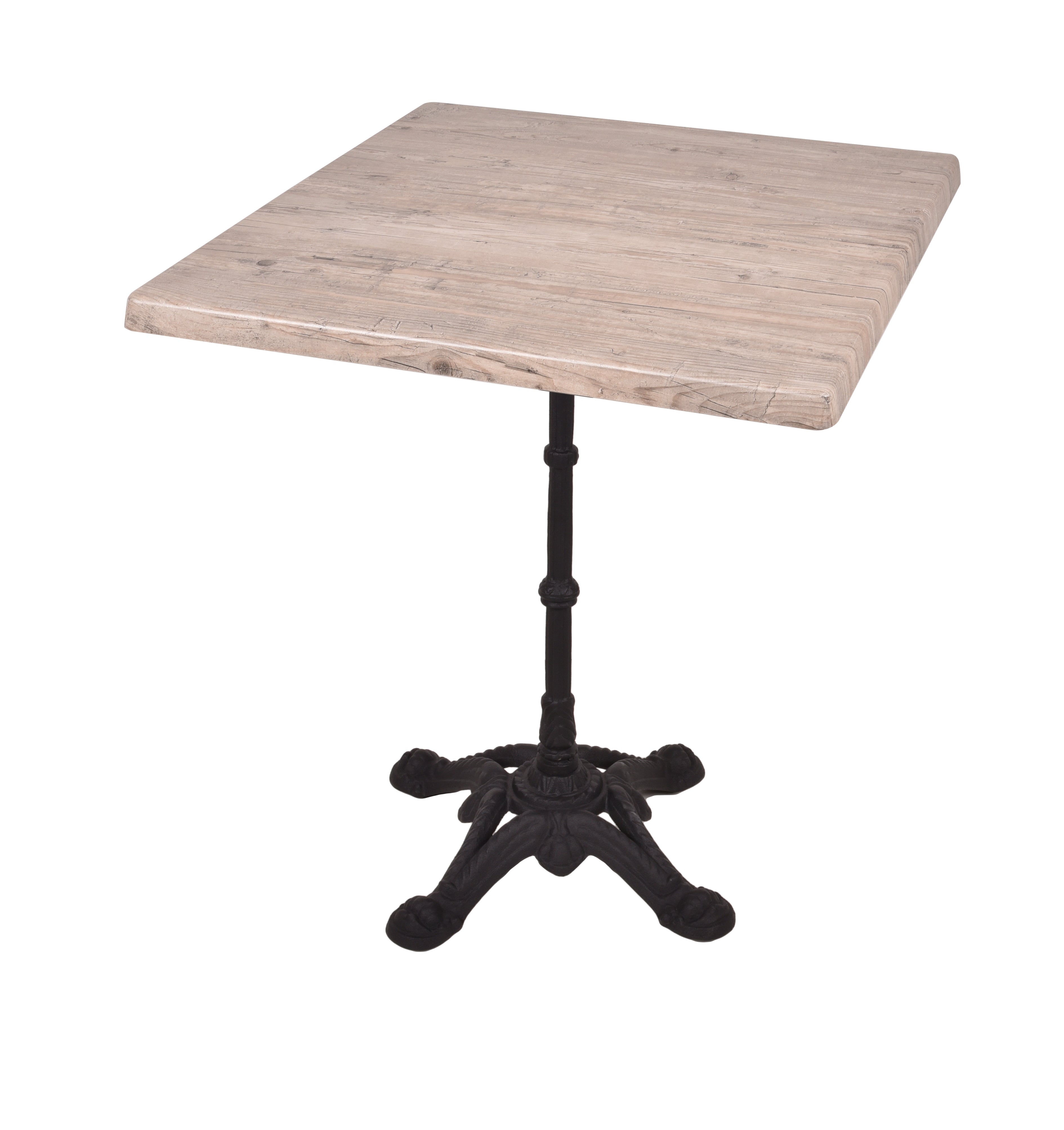 Bistrotisch CIVETTA 70x70cm Gastro-Tisch Gusseisen Holz-Optik Washington Pine Garden Pleasure