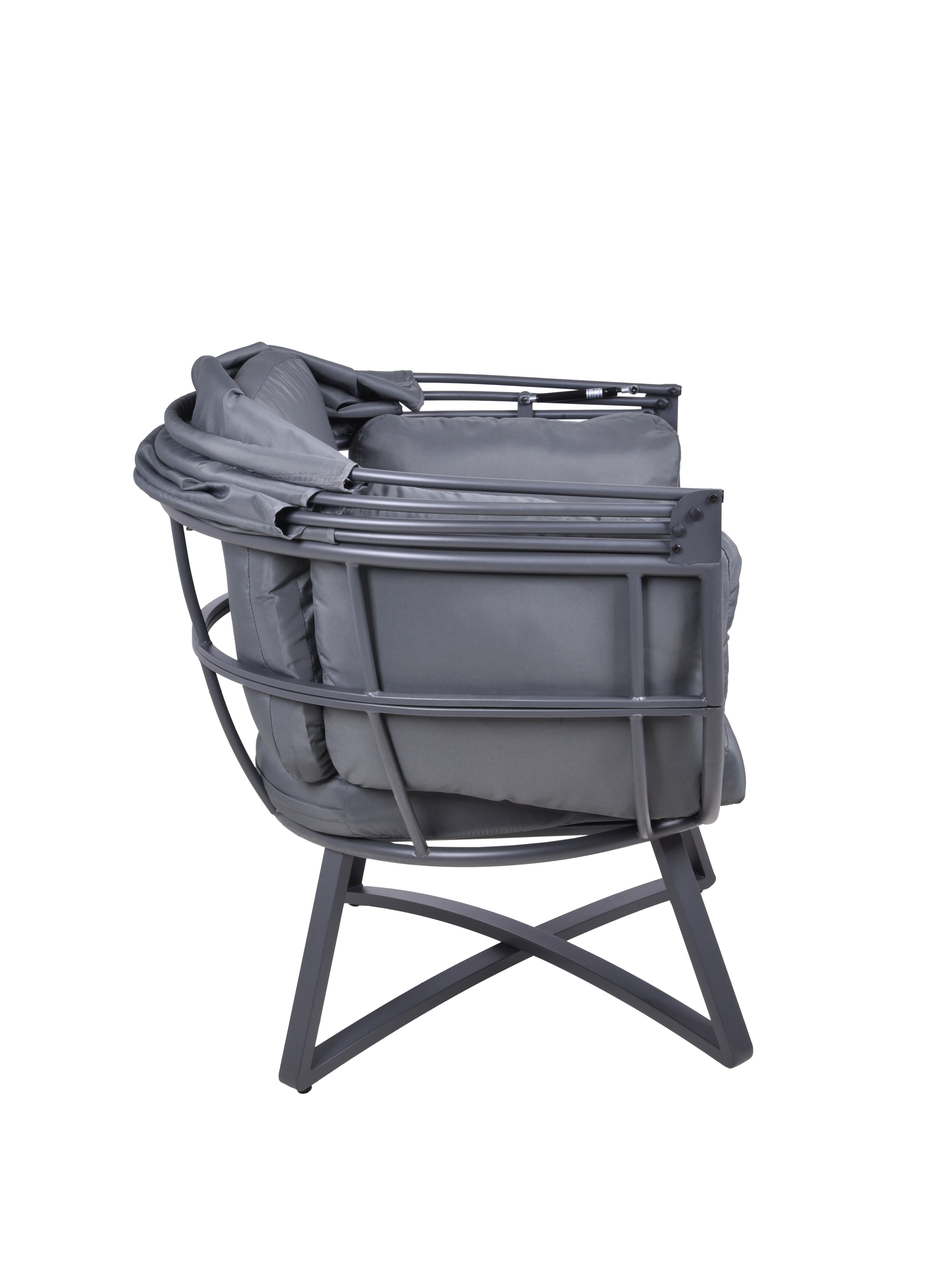 Relaxsessel DELOS Loungesessel Gartensessel Hängesessel mit Sonnendach anthrazit Garden Pleasure