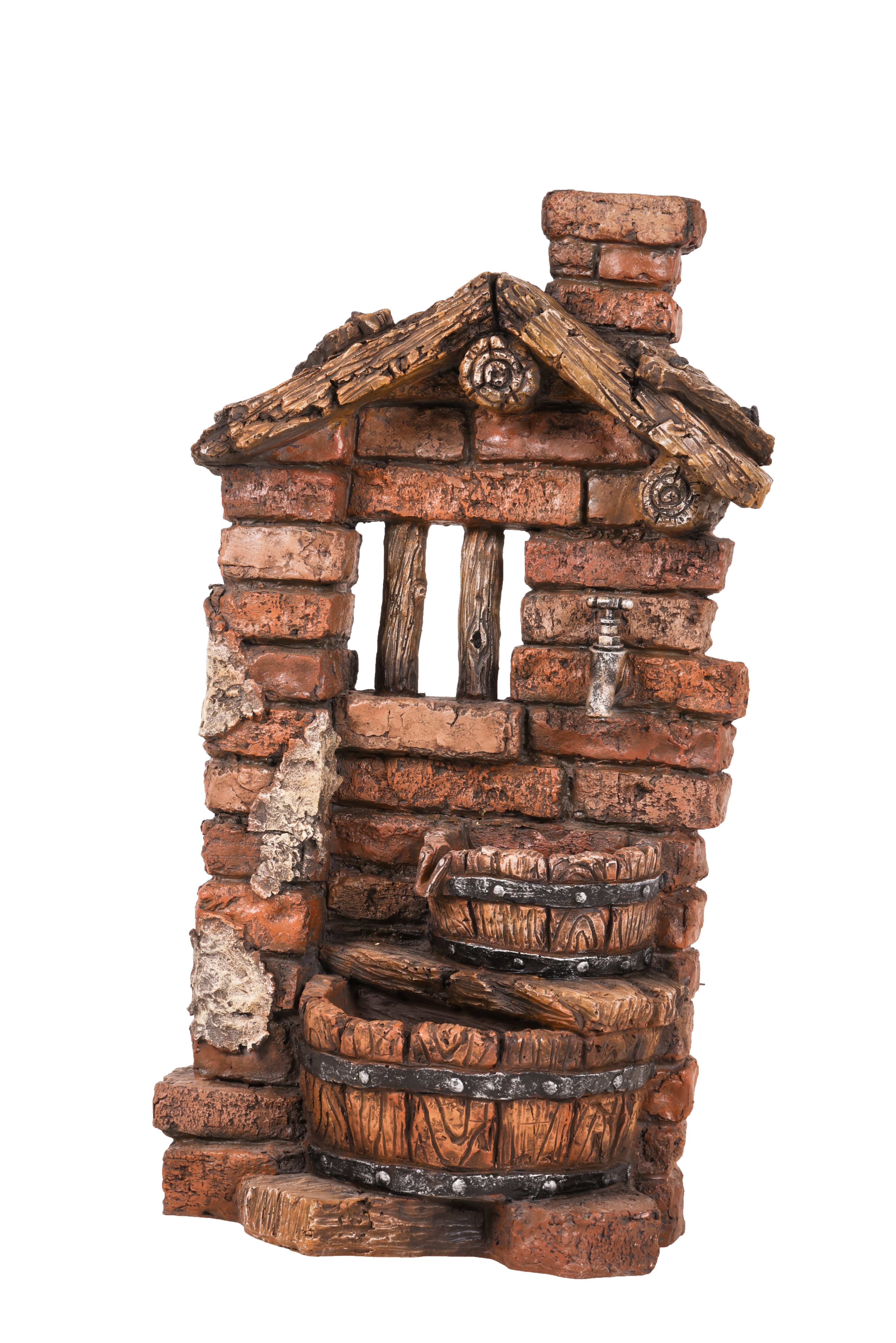 Gartenbrunnen HERA Zierbrunnen Wandbrunnen Wasserspiel Stein-Optik rot-braun Garden Pleasure