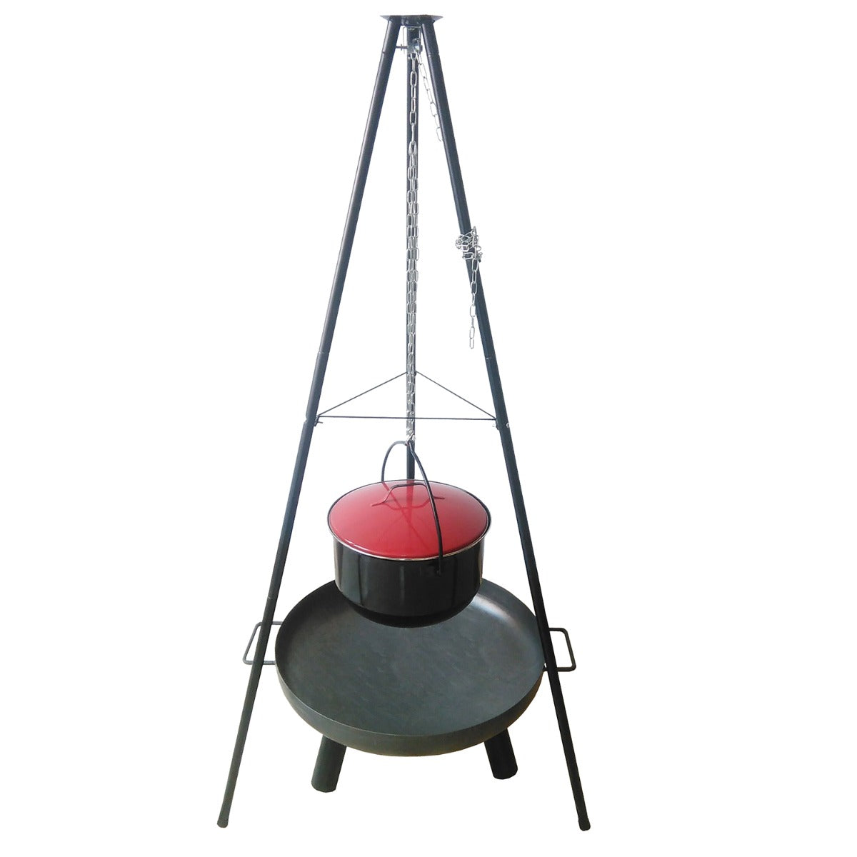 Feuerschale Grill Set 6 in 1 mit Schwenkgrill Feuerzangenbowle Grillrost & Emailletopf